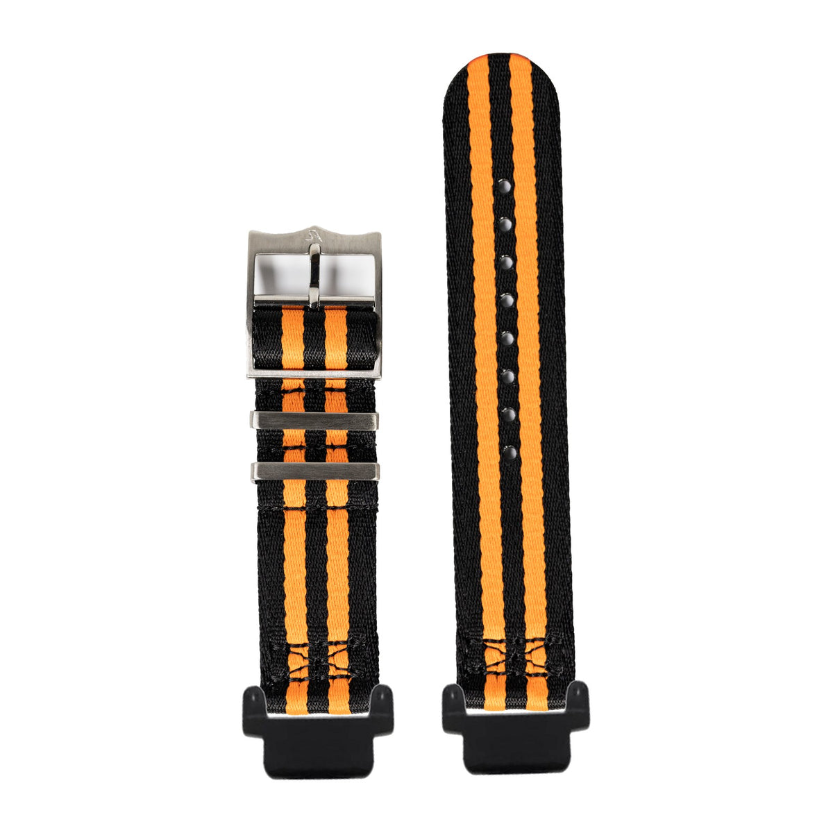 Ultra Militex - Black / Orange Black with Garmin Forerunner 220/ 230/ 235/ 620/ 630/ 735XT Strap Adapters for Garmin Forerunner 220/ 230/ 235/ 620/ 630/ 735XT