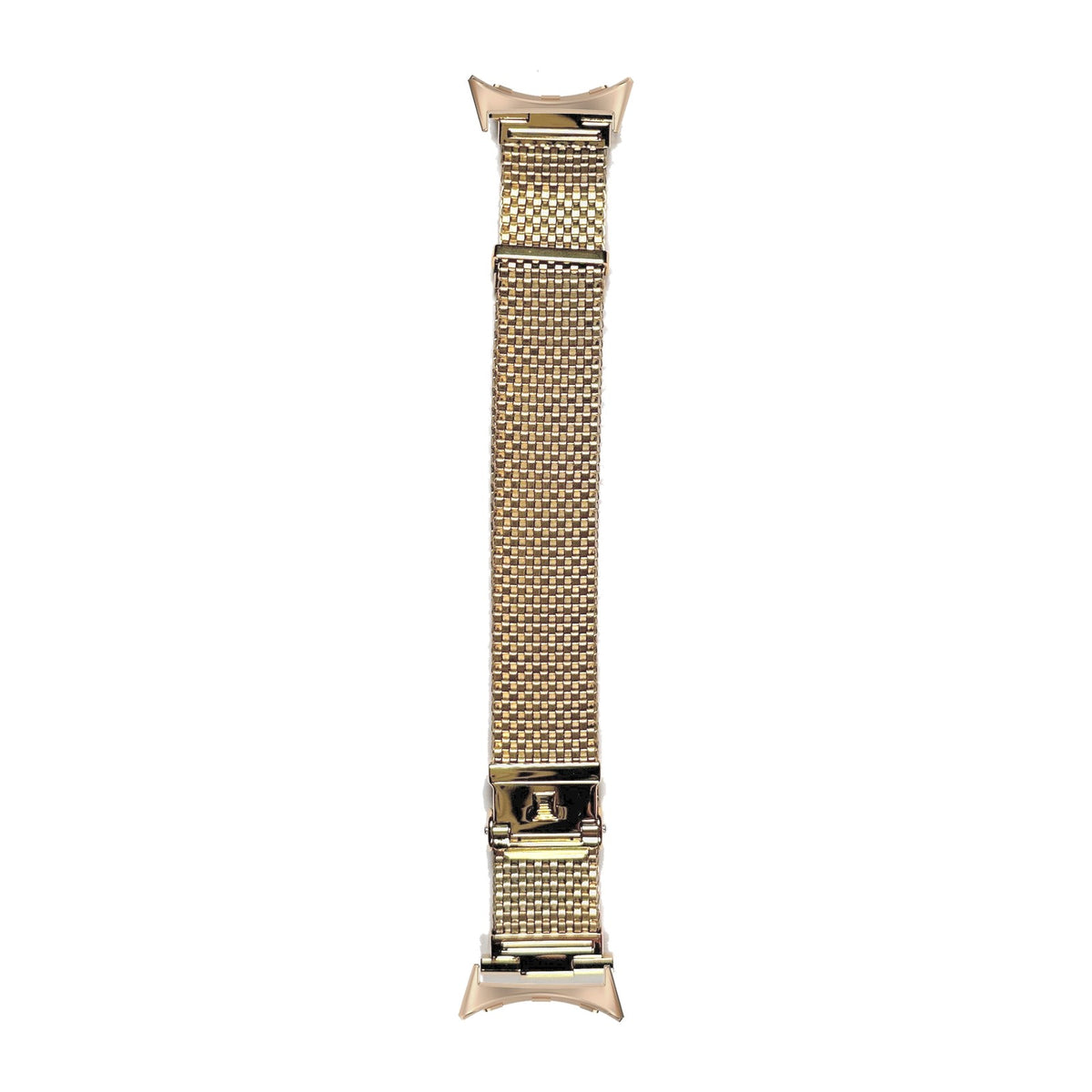 Gold Plated Wide Version Komfit "JB" Mesh Watch Bracelet Rose Gold with Straight Ends with Google Pixel Spring Bar Adapters - Wear Any 20mm Strap! for Pixel Watch 1-5 41mm