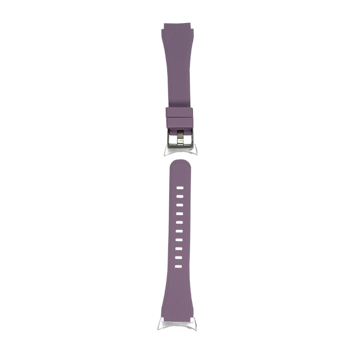 Flexi Silicone Lavender Silver with Google Pixel Spring Bar Adapters - Wear Any 20mm Strap! for Pixel Watch 3-5 45mm