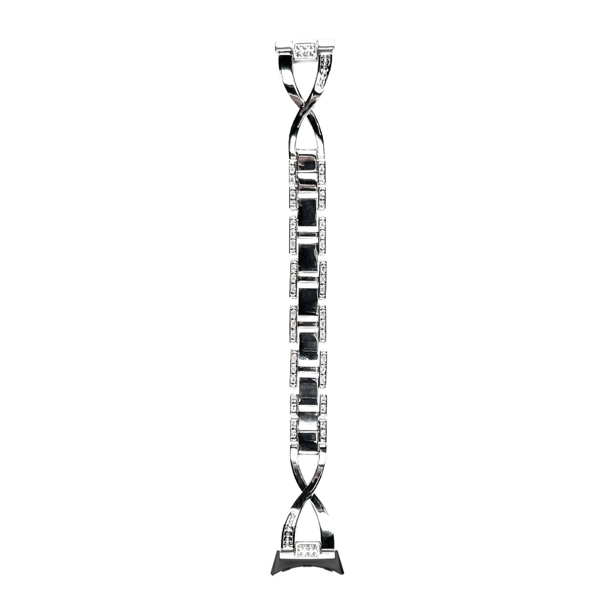Helix Bracelet Silver Black with Google Pixel Spring Bar Adapters - Wear Any 20mm Strap! for Pixel Watch 3-5 45mm