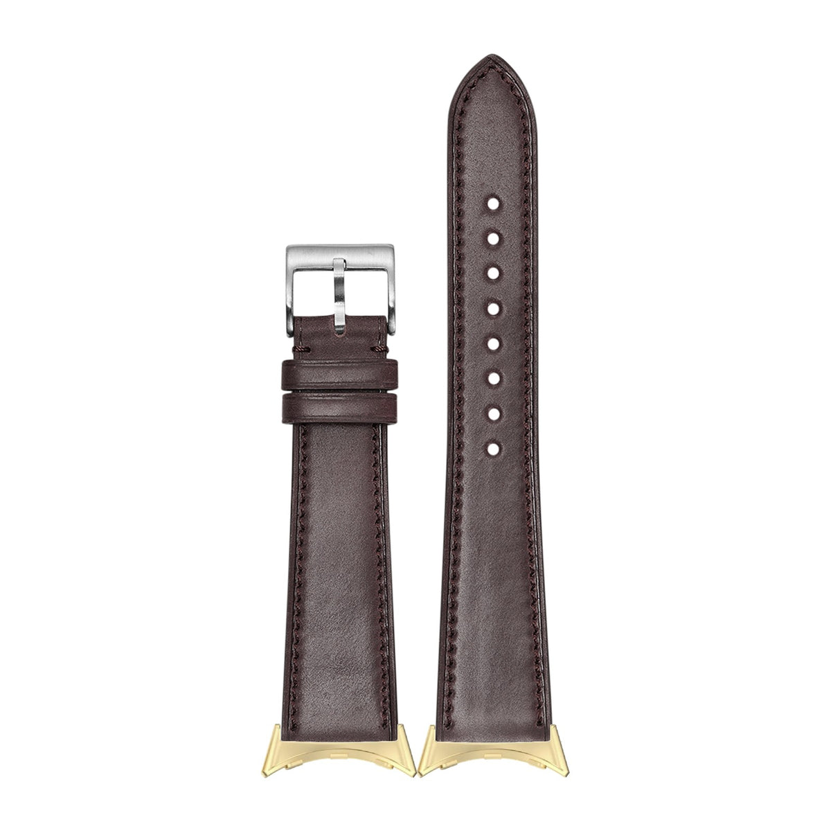 Horween Shell Cordovan - Brandy Gold with Google Pixel Spring Bar Adapters - Wear Any 20mm Strap! for Pixel Watch 1-5 41mm