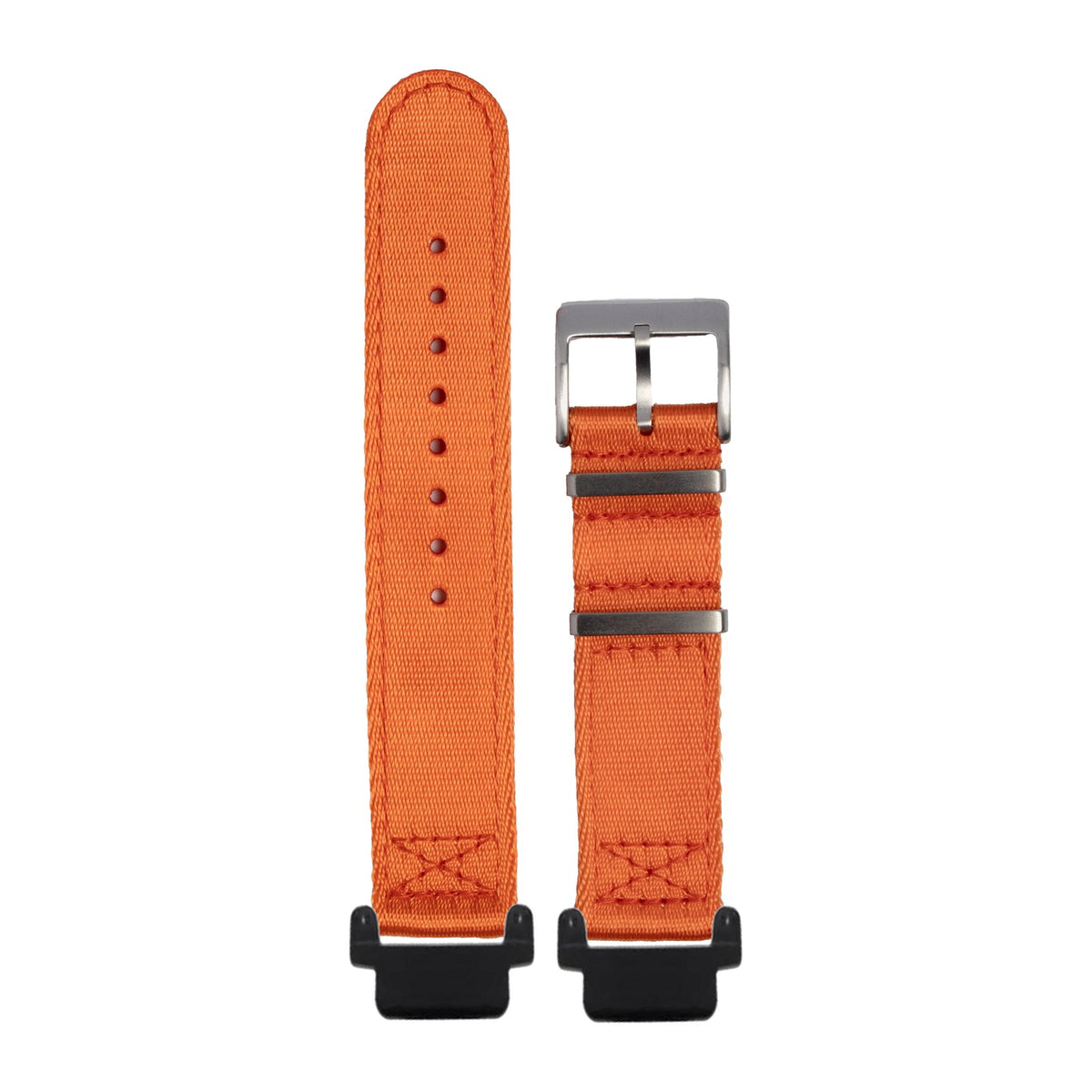 Ultra Militex - Orange Black with Garmin Forerunner 220/ 230/ 235/ 620/ 630/ 735XT Strap Adapters for Garmin Forerunner 220/ 230/ 235/ 620/ 630/ 735XT
