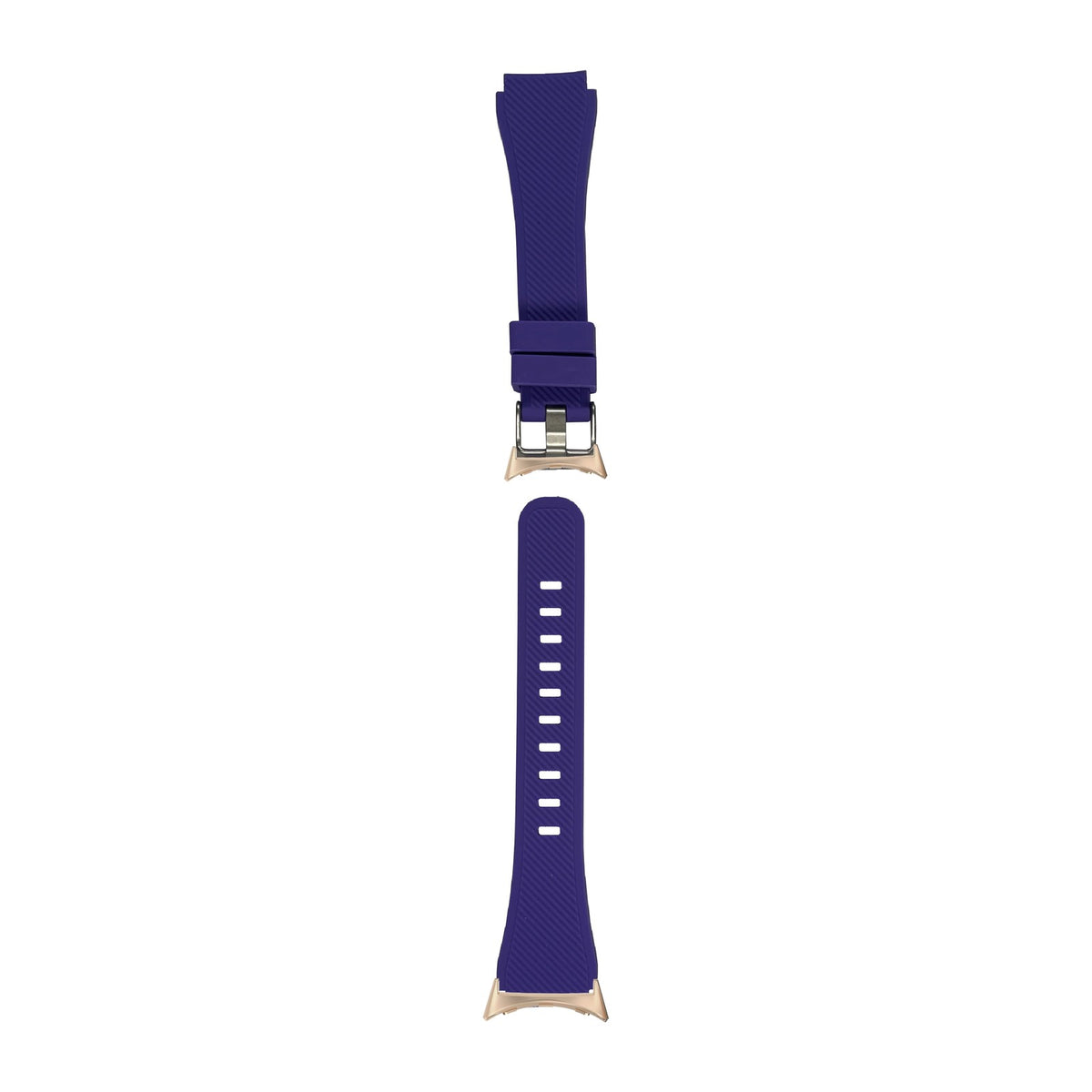 Flexi Silicone Purple Rose Gold with Google Pixel Spring Bar Adapters - Wear Any 20mm Strap! for Pixel Watch 3-5 45mm