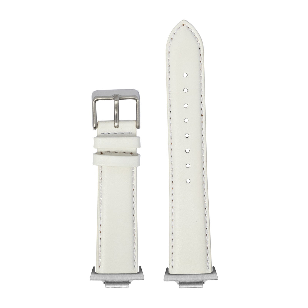 Padded Leather - White Silver with Strap Adapter for Tissot PRX 40