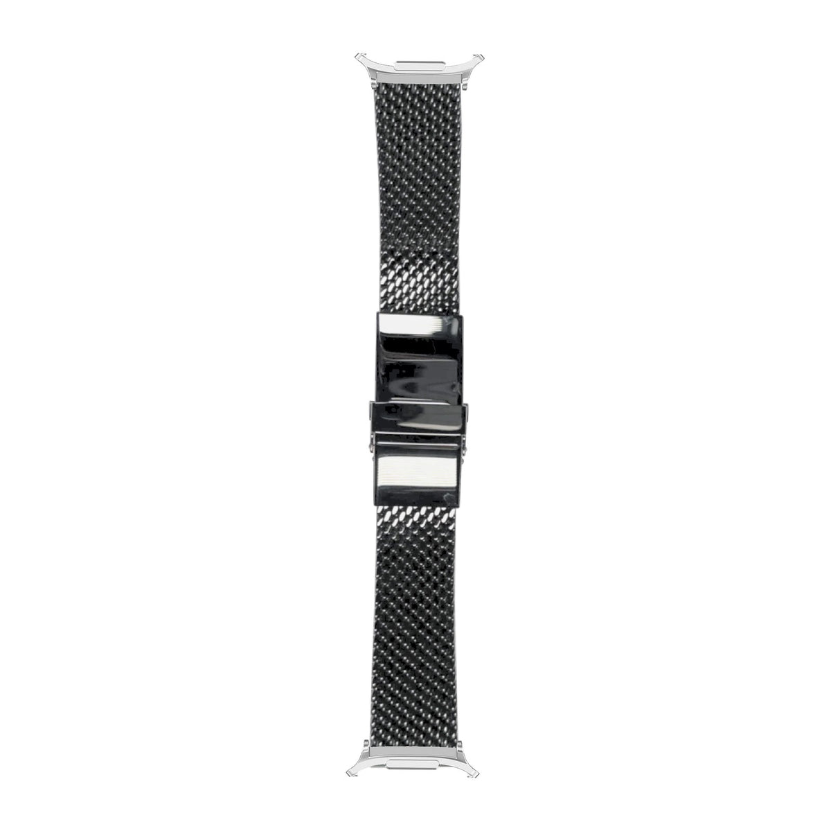 Milanese strap 22mm 2785 - Black Silver with Strap Adapter for Galaxy Watch 8-9/Ultra