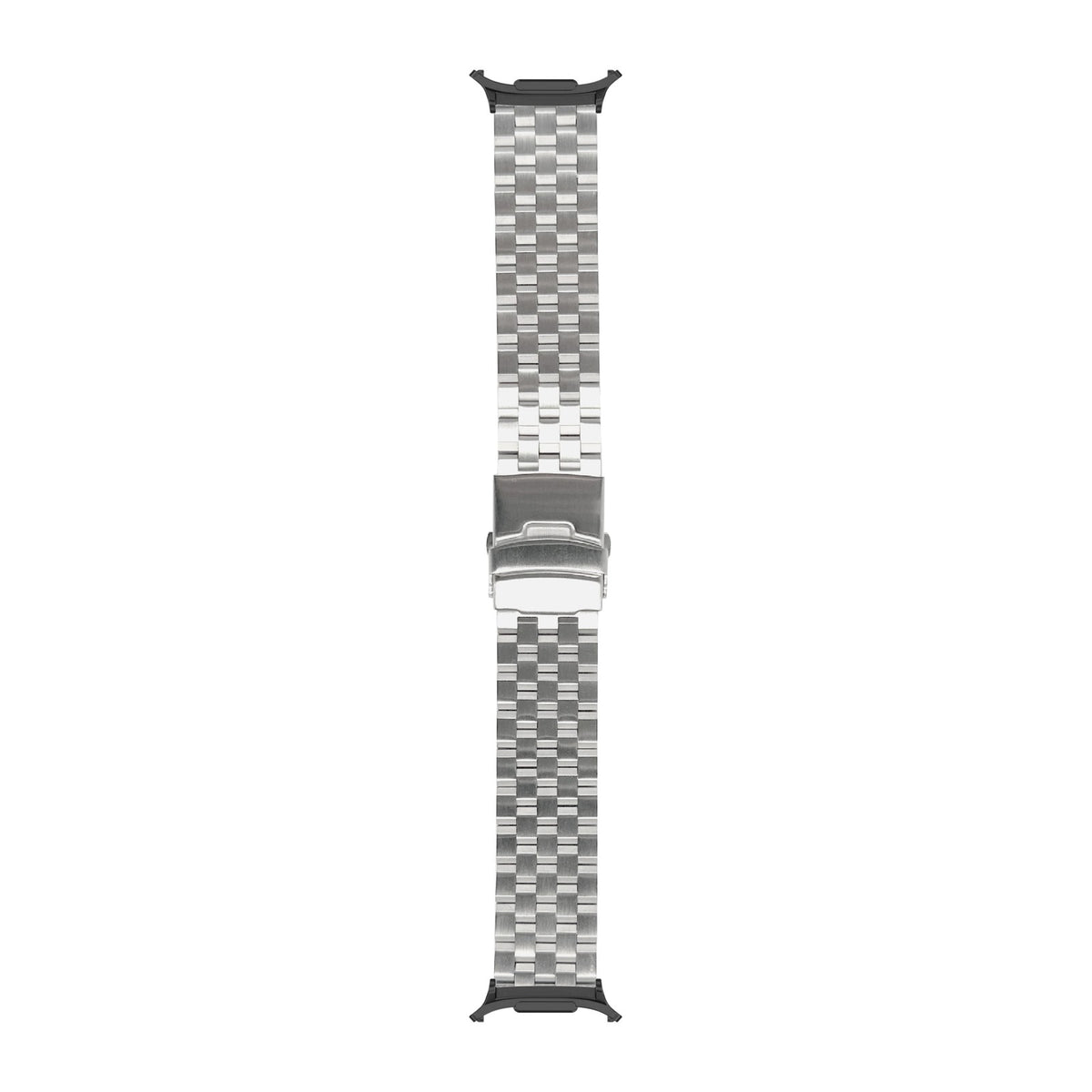 Engineer Bracelet - Folding Deployant Clasp - Silver Black with Strap Adapter for Galaxy Watch 8-9/Ultra