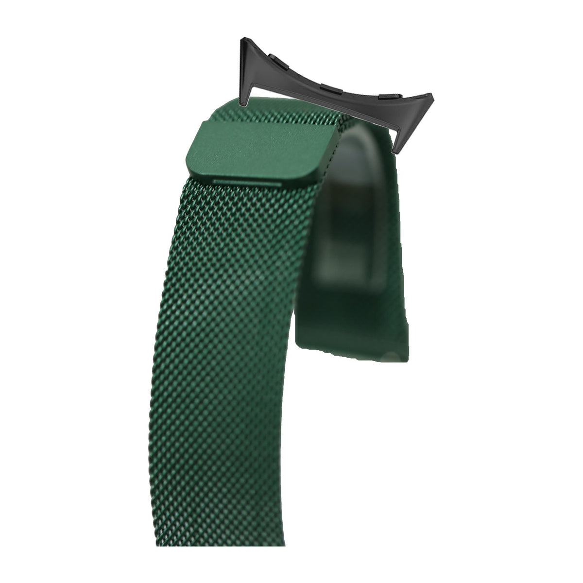 Milanese - Green with Google Pixel Spring Bar Adapters - Wear Any 20mm Strap! for Pixel Watch 3-5 45mm