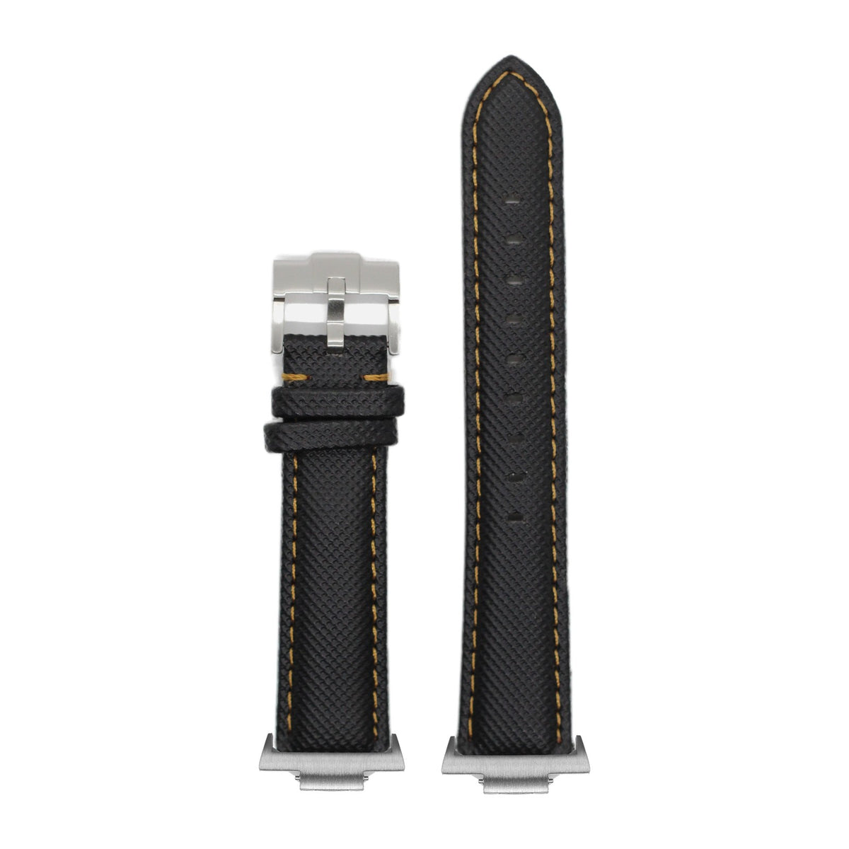 Sailcloth - Black | Gold Stitching Silver with Strap Adapter for Tissot PRX 40