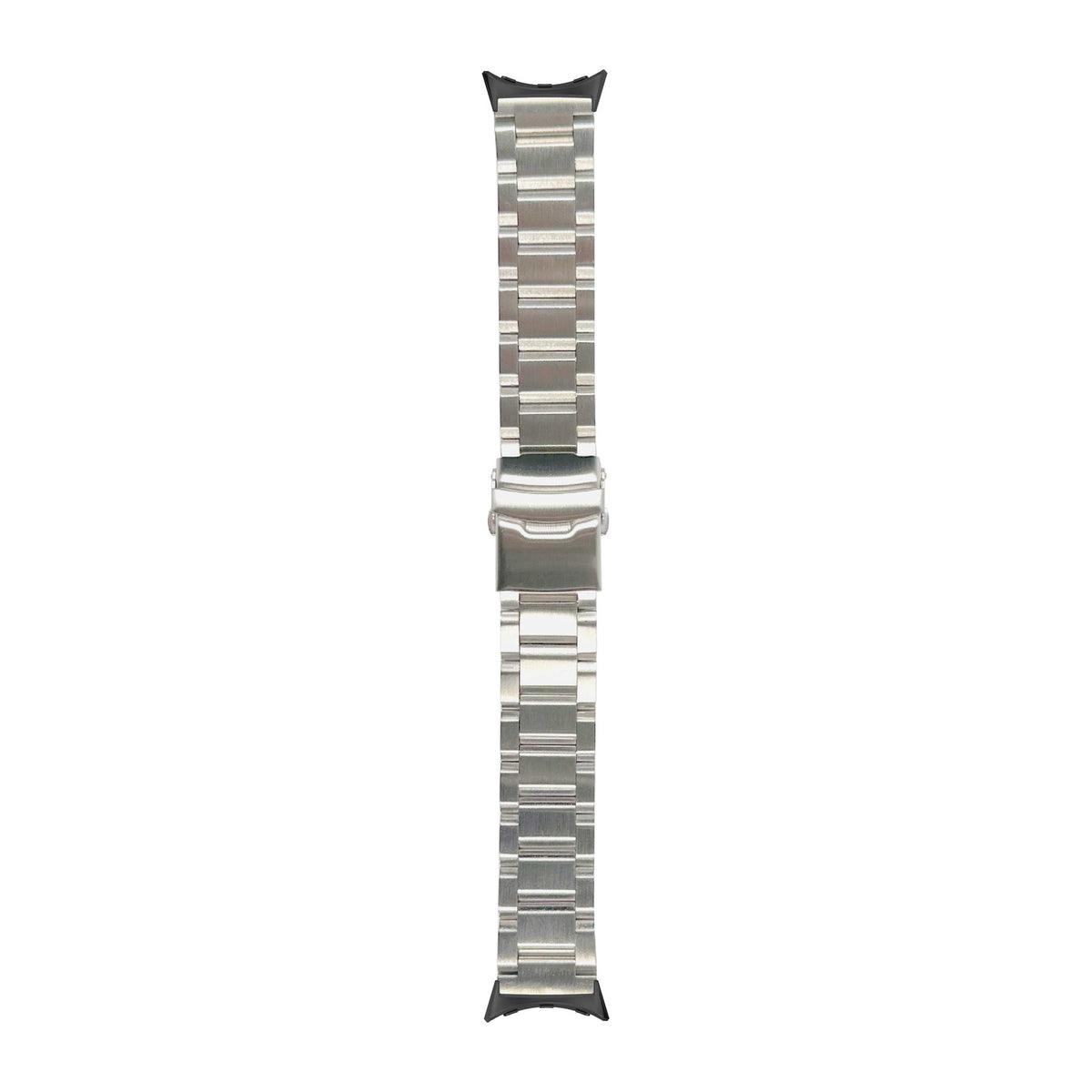 Steel Bracelet - Hex Link Silver Black with Safety Deployant Clasp with Google Pixel Spring Bar Adapters - Wear Any 20mm Strap! for Pixel Watch 1-5 41mm
