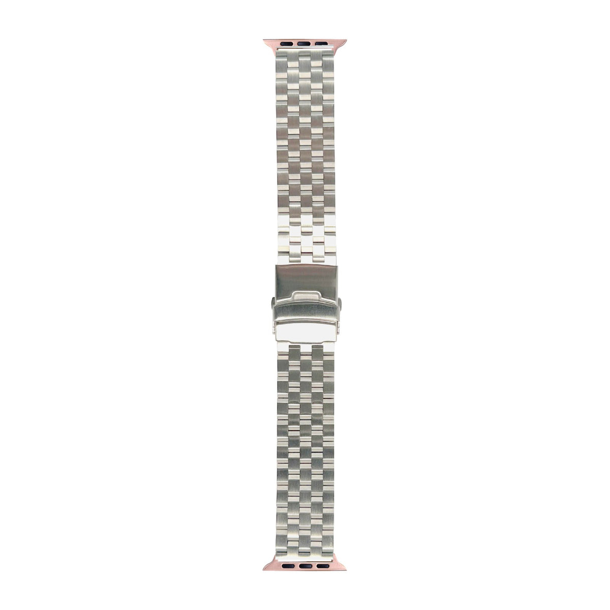 Engineer Bracelet - Folding Deployant Clasp - Silver Rose Gold with Connecters - Spring Bar Type for Apple Watch