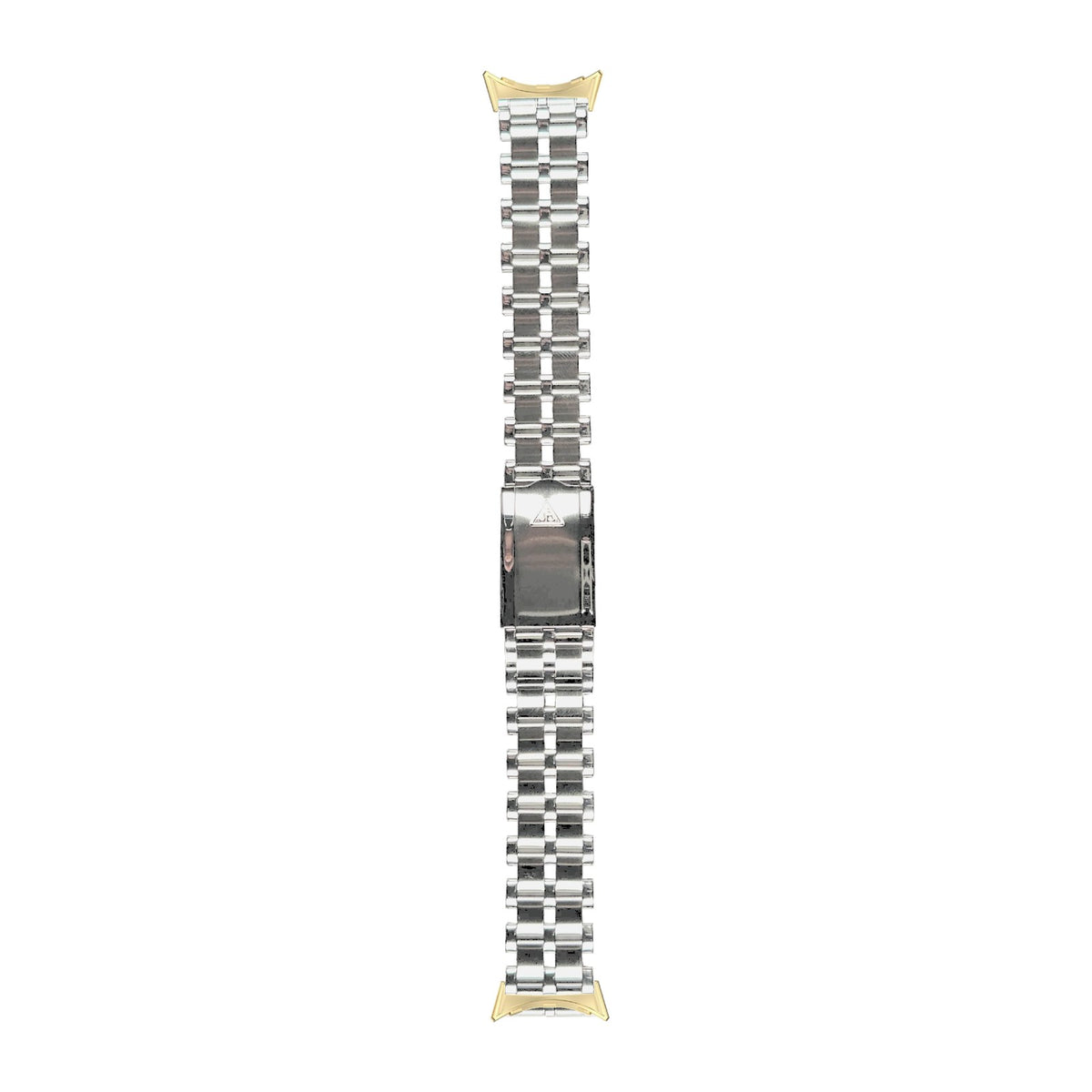 5-Row Beads of Rice Stainless Steel Watch Bracelet Gold with Google Pixel Spring Bar Adapters - Wear Any 20mm Strap! for Pixel Watch 3-5 45mm