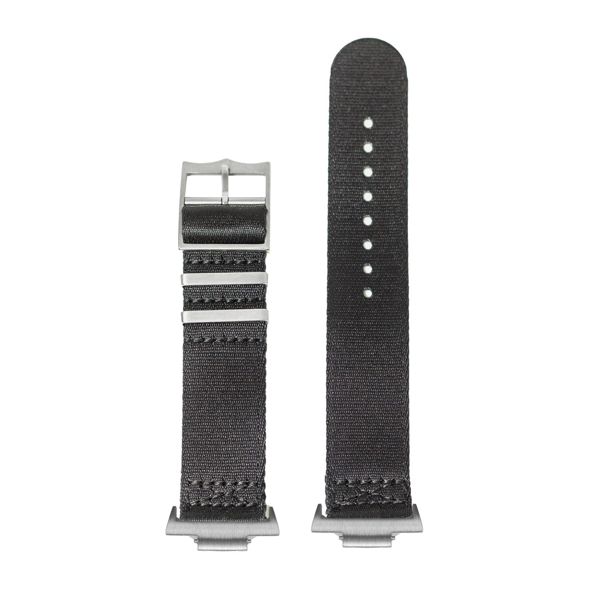 Ultra Militex - Black S-M Silver with Strap Adapter for Tissot PRX 40