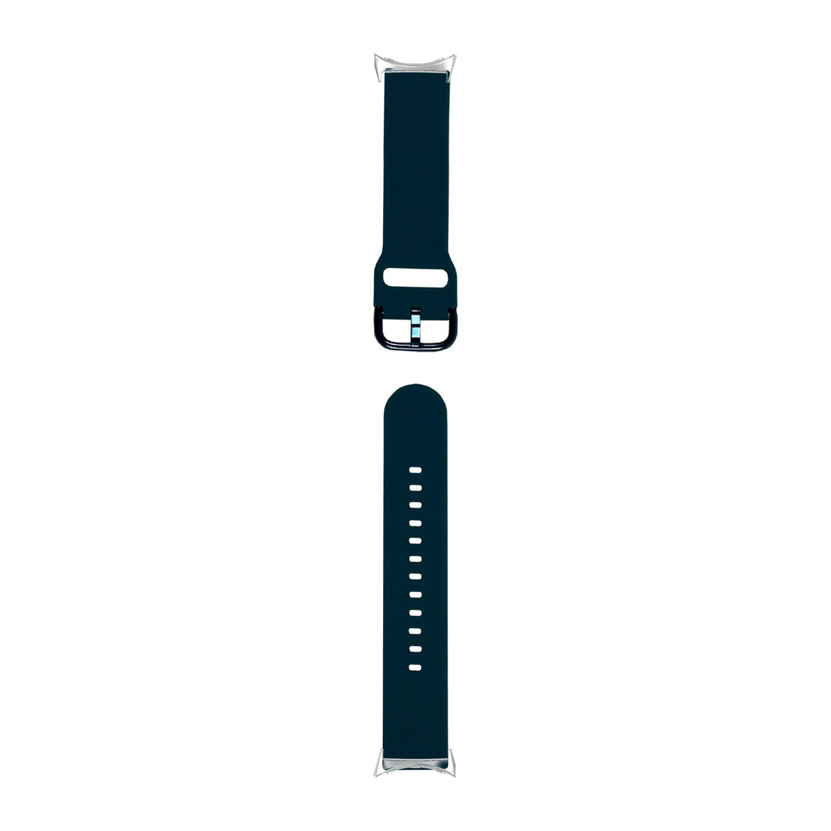 Flexi Silicone 6 Navy Blue Silver with Google Pixel Spring Bar Adapters - Wear Any 20mm Strap! for Pixel Watch 1-5 41mm