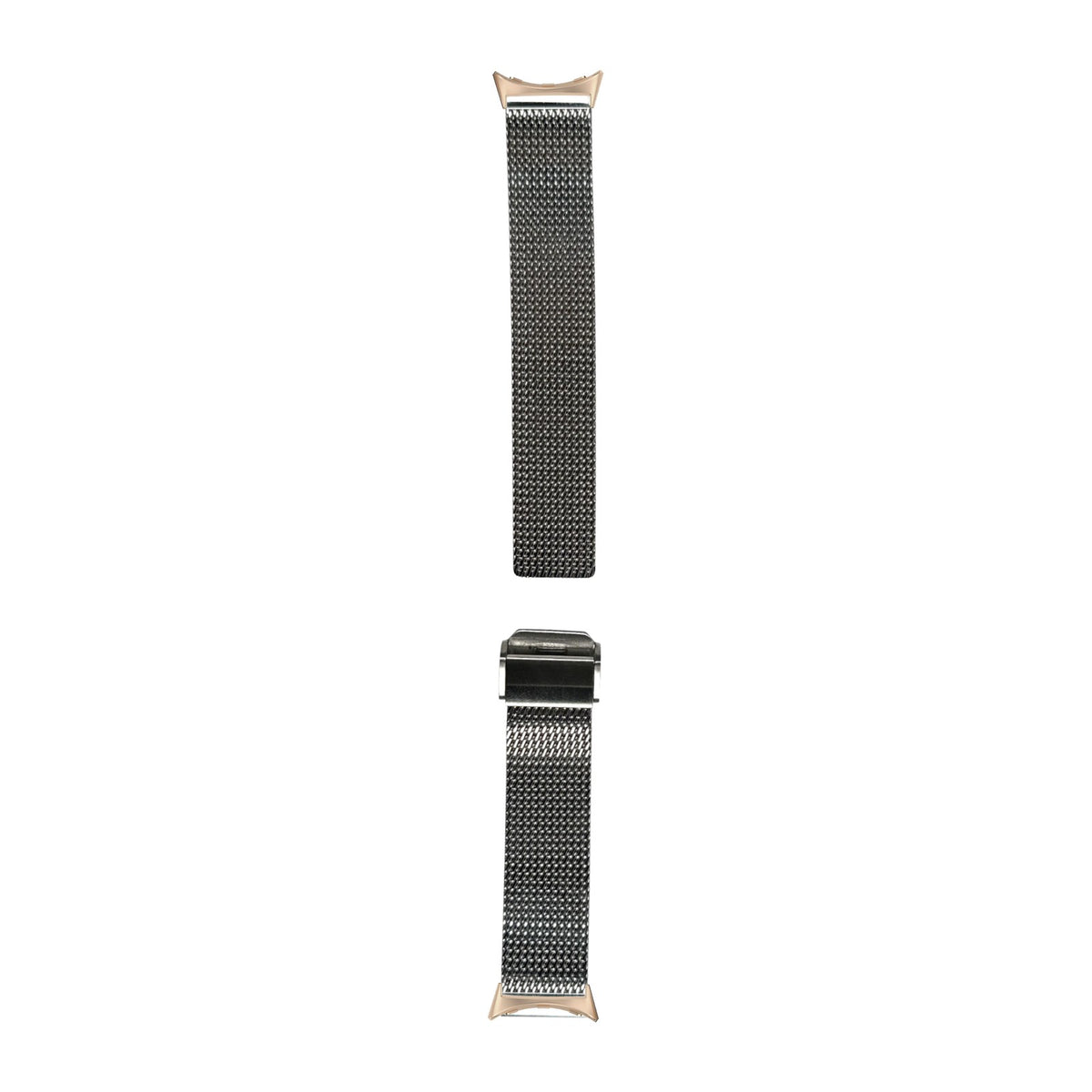 Infinite Mesh Silver Rose Gold with Google Pixel Spring Bar Adapters - Wear Any 20mm Strap! for Pixel Watch 3-5 45mm