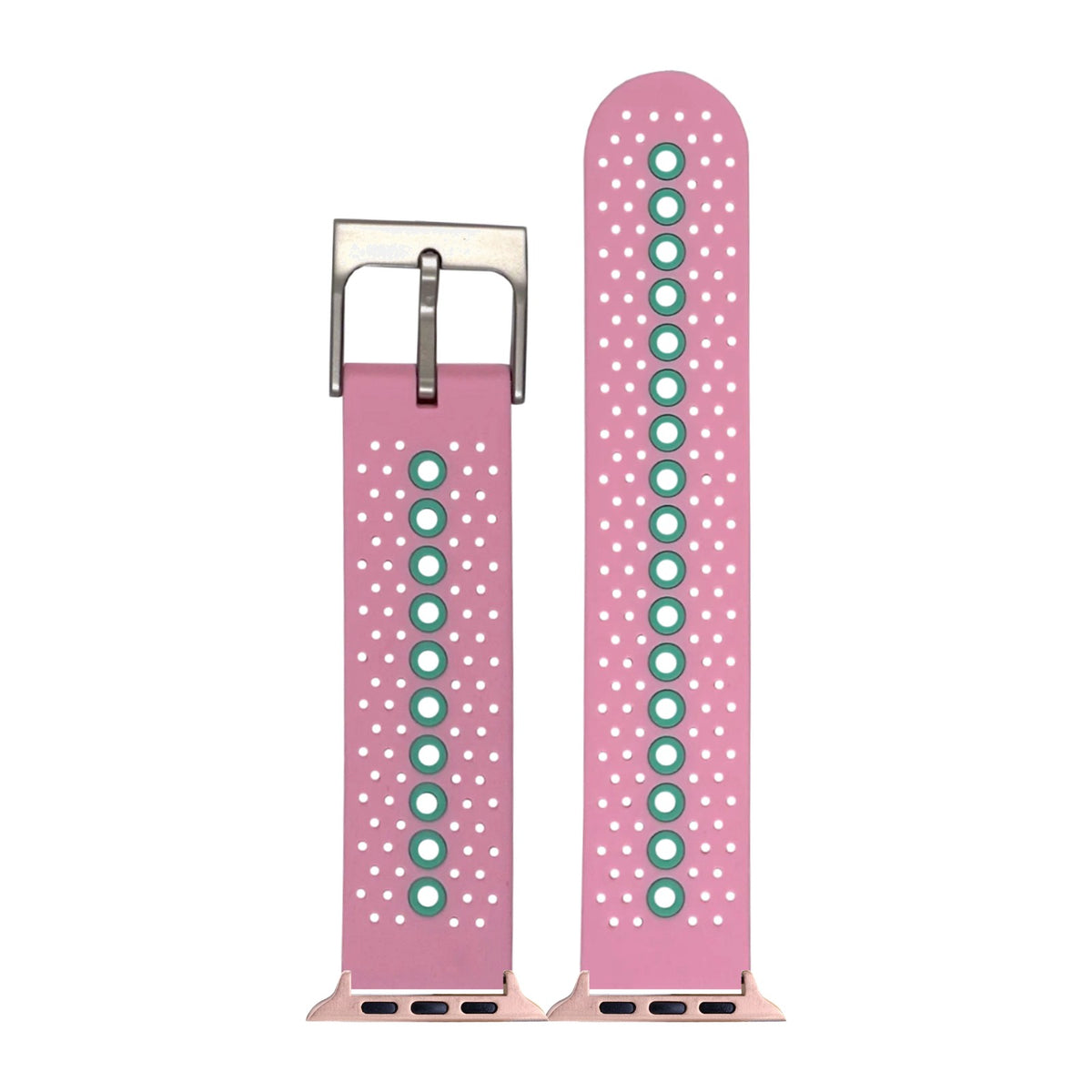 Flexi Sports Silicone 2 Pink Rose Gold with Connecters - Spring Bar Type for Apple Watch