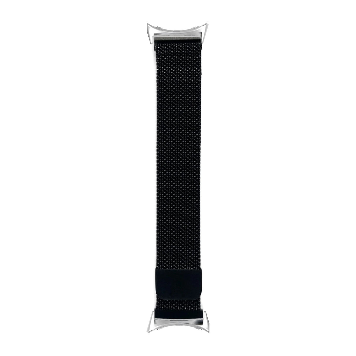 Milanese - Black Silver with Google Pixel Spring Bar Adapters - Wear Any 20mm Strap! for Pixel Watch 1-5 41mm