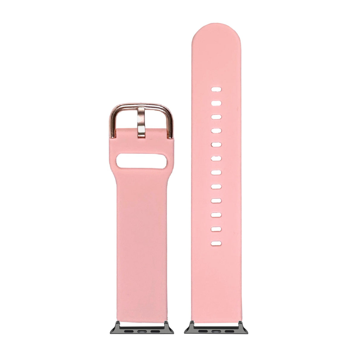 Flexi Silicone 6 Pink Black with Connecters - Spring Bar Type for Apple Watch