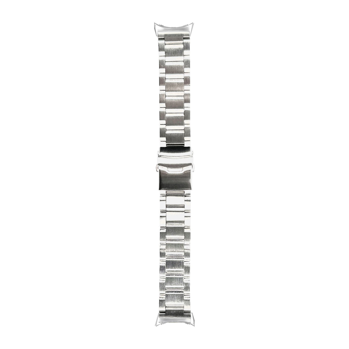 Steel Bracelet - Hex Link Silver Silver with Safety Deployant Clasp with Google Pixel Spring Bar Adapters - Wear Any 20mm Strap! for Pixel Watch 1-5 41mm