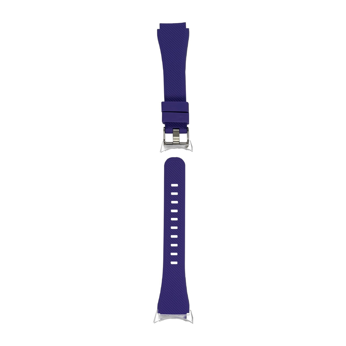 Flexi Silicone Purple Silver with Google Pixel Spring Bar Adapters - Wear Any 20mm Strap! for Pixel Watch 3-5 45mm