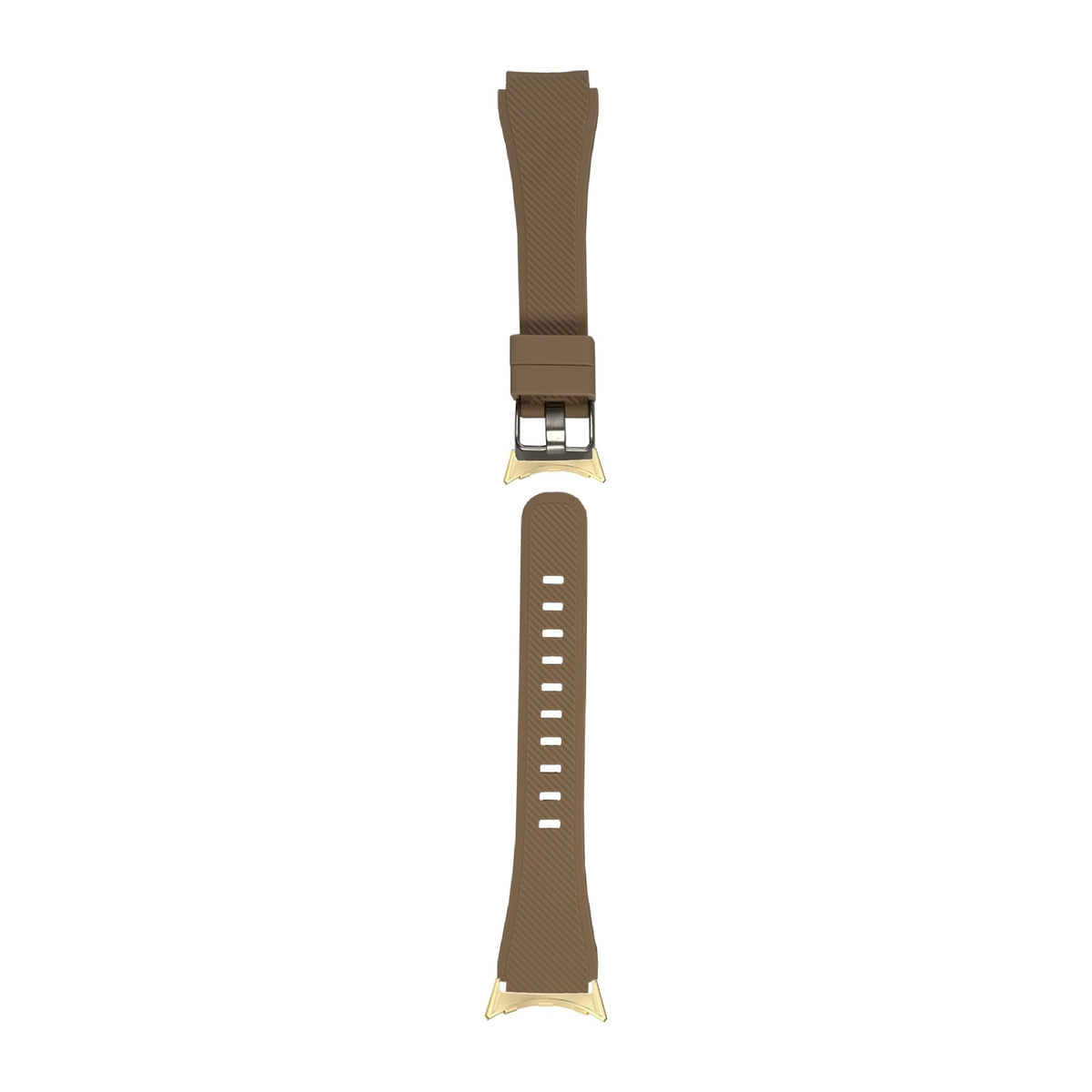 Flexi Silicone Tan Gold with Google Pixel Spring Bar Adapters - Wear Any 20mm Strap! for Pixel Watch 3-5 45mm