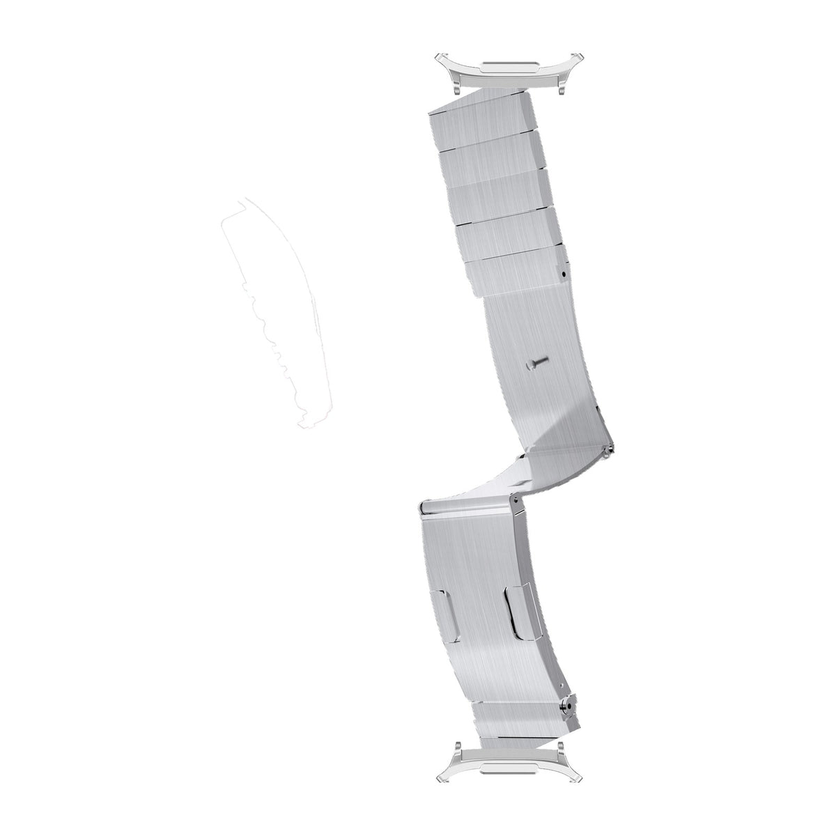 EasyFit Bracelet 2 - Silver Silver with Strap Adapter for Galaxy Watch 8-9/Ultra