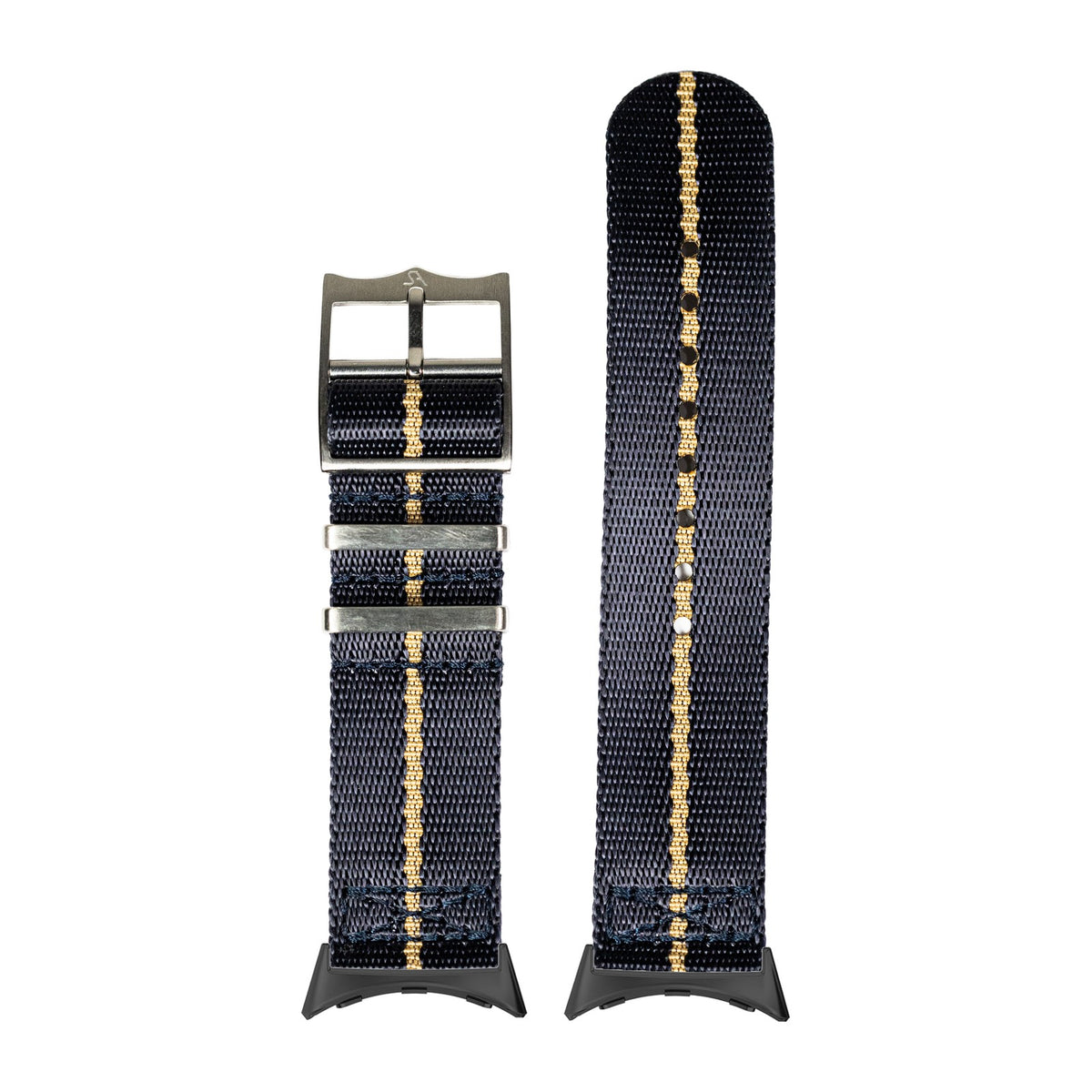 Supreme Militex - Navy Blue/Wheat Black with Google Pixel Spring Bar Adapters - Wear Any 20mm Strap! for Pixel Watch 1-5 41mm