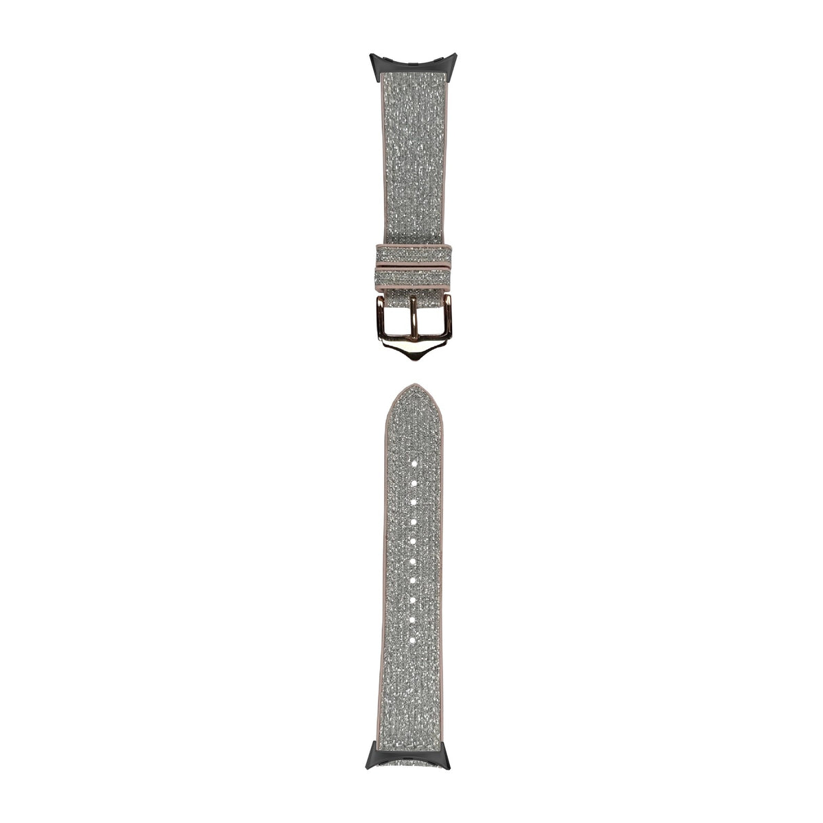 Sparkle Hybrid White / Silver with Google Pixel Spring Bar Adapters - Wear Any 20mm Strap! for Pixel Watch 3-5 45mm