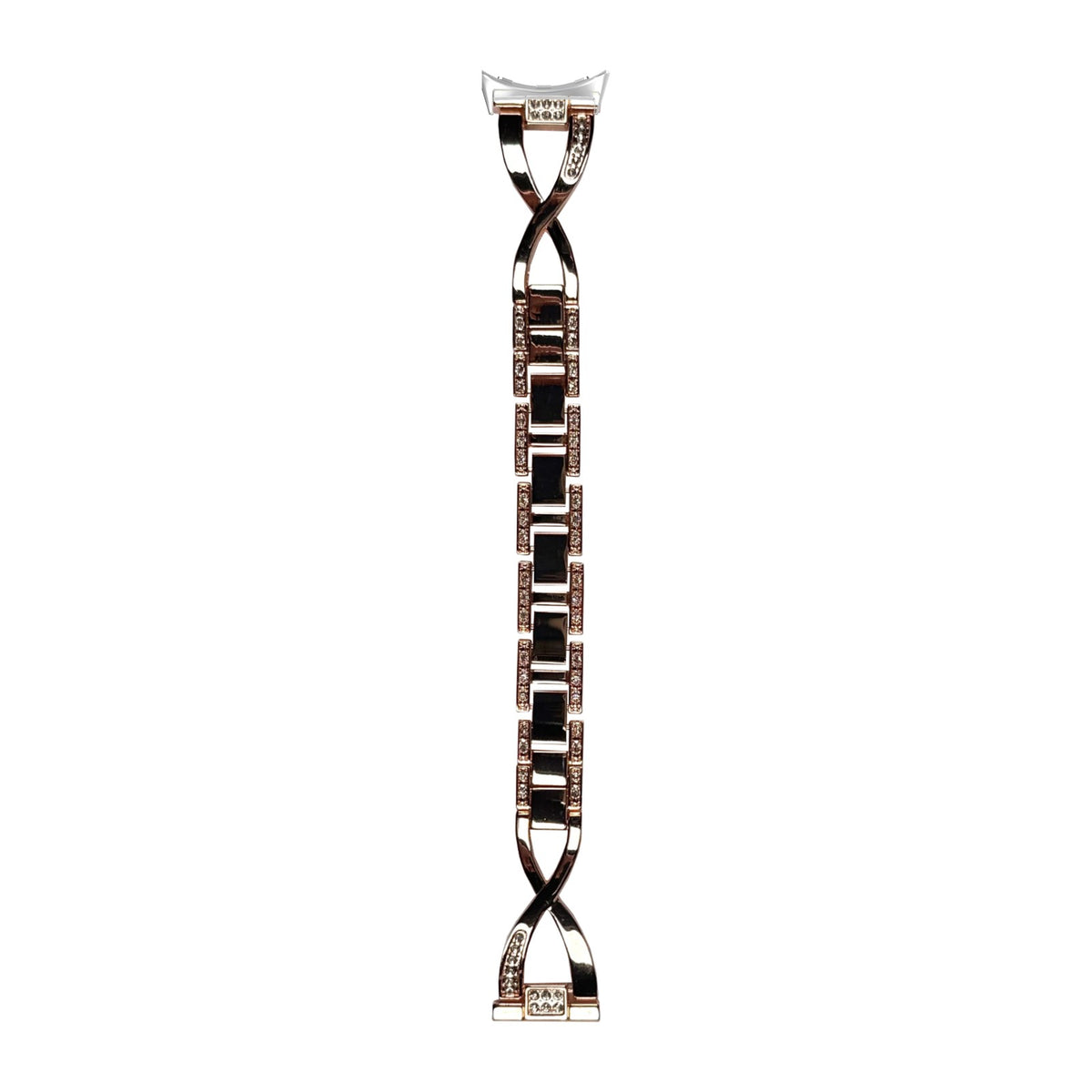 Helix Bracelet Rose Gold Silver with Google Pixel Spring Bar Adapters - Wear Any 20mm Strap! for Pixel Watch 1-5 41mm