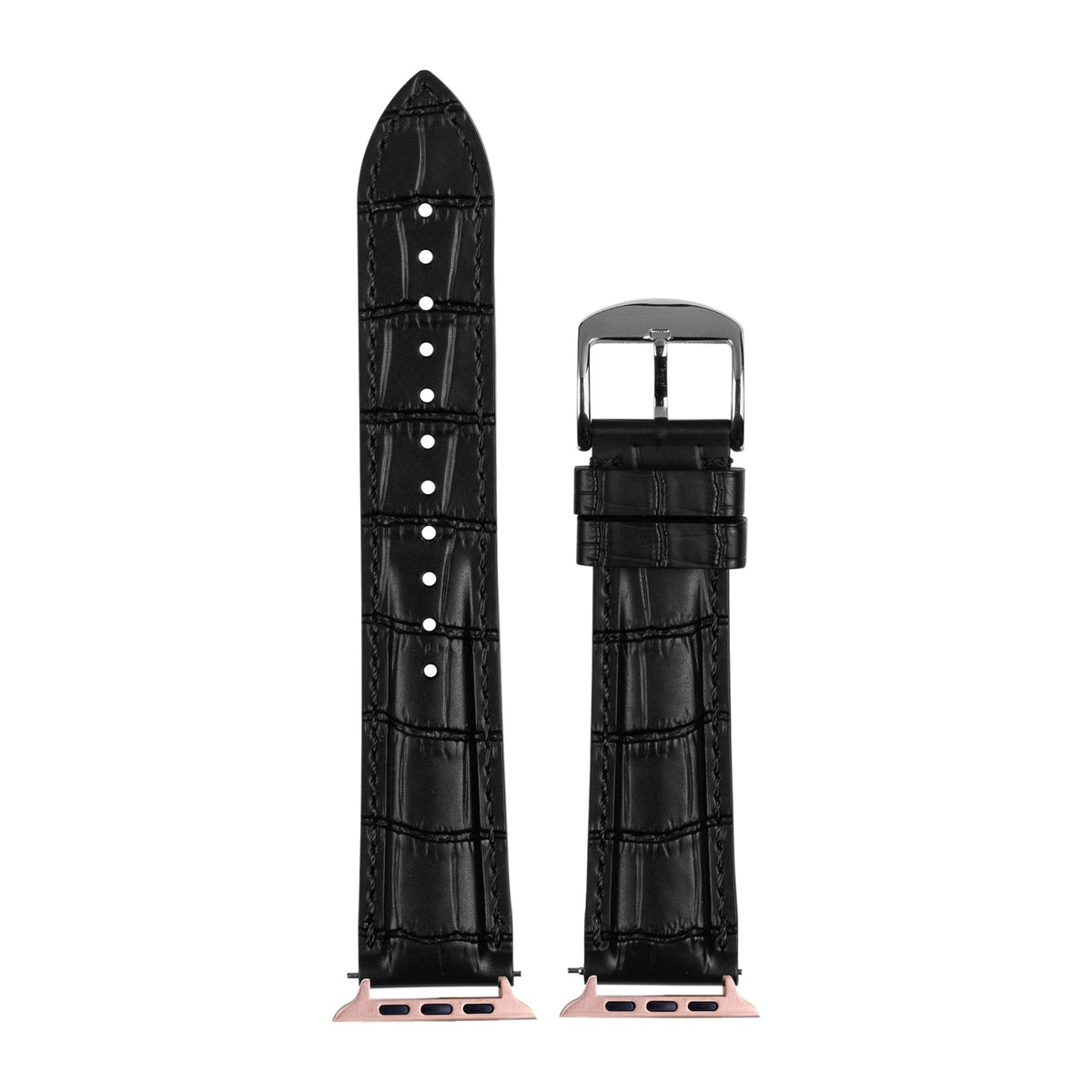 RubberGator Black Rose Gold with Connecters - Spring Bar Type for Apple Watch