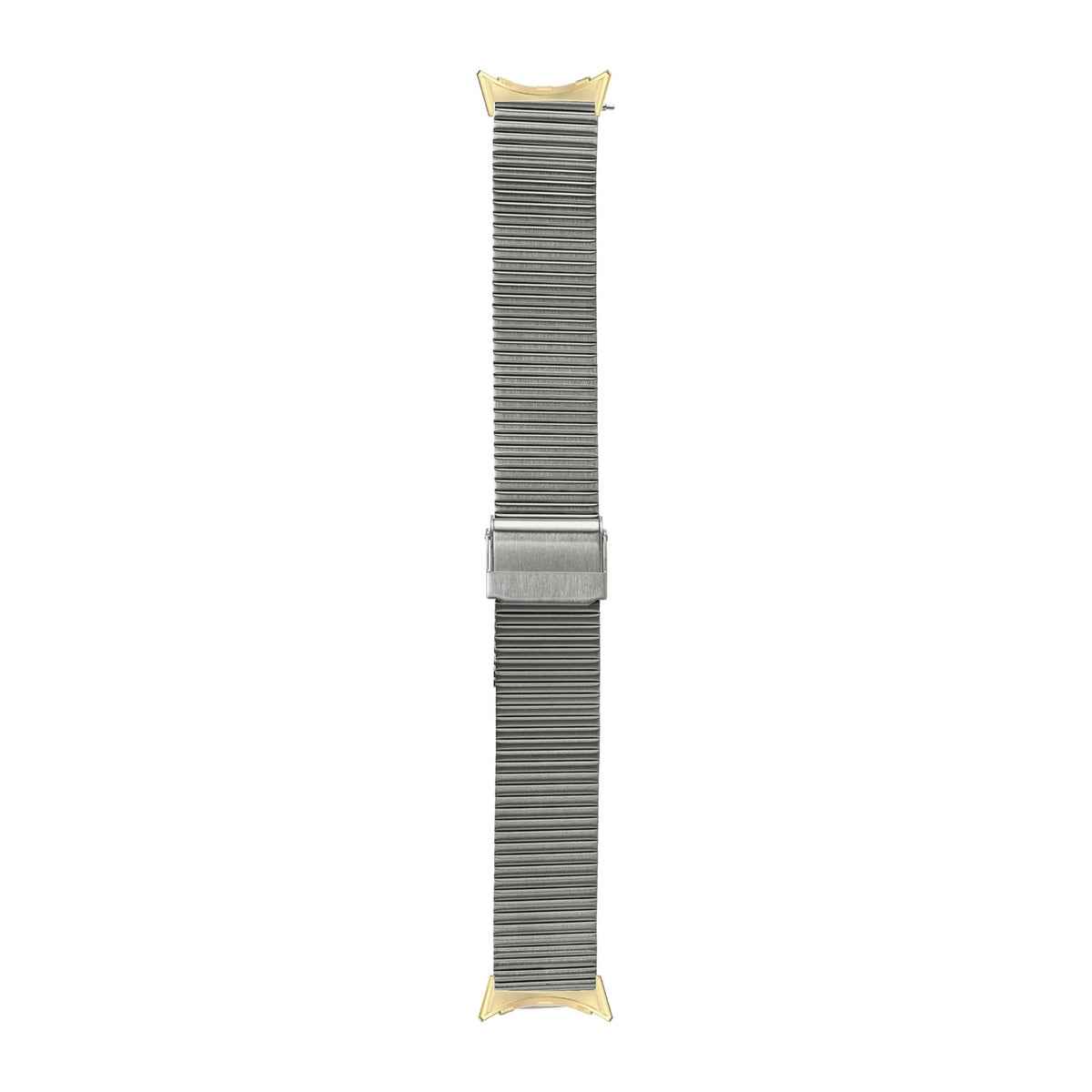 Flat-Link Micro-Adjustable Bracelet Silver Gold with Google Pixel Spring Bar Adapters - Wear Any 20mm Strap! for Pixel Watch 1-5 41mm