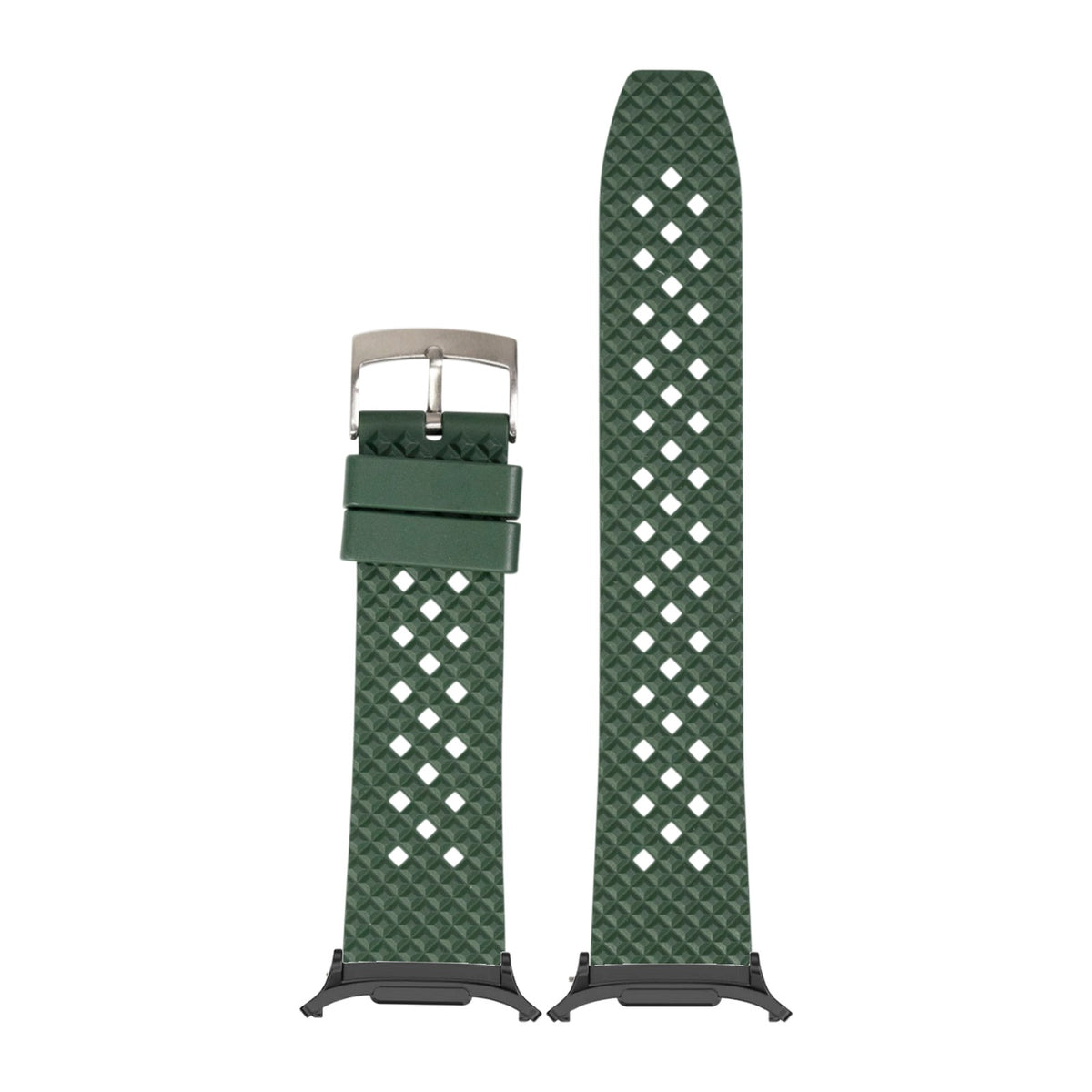King Honeycomb FKM Rubber - Green for the Galaxy Watch 8, 9 and Ultra with adapter fitted