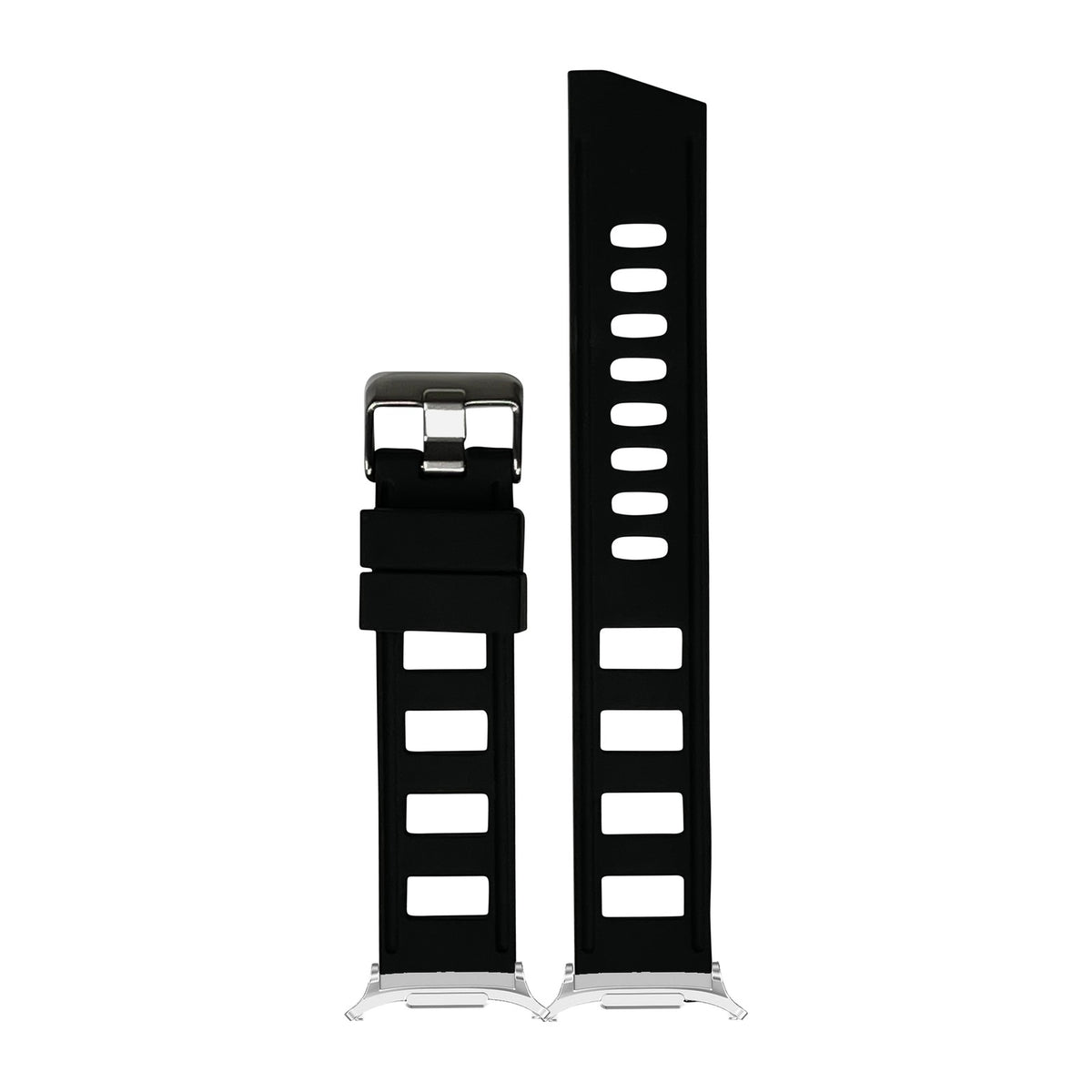 Iso Silicone Black Silver with Strap Adapter for Galaxy Watch 8-9/Ultra