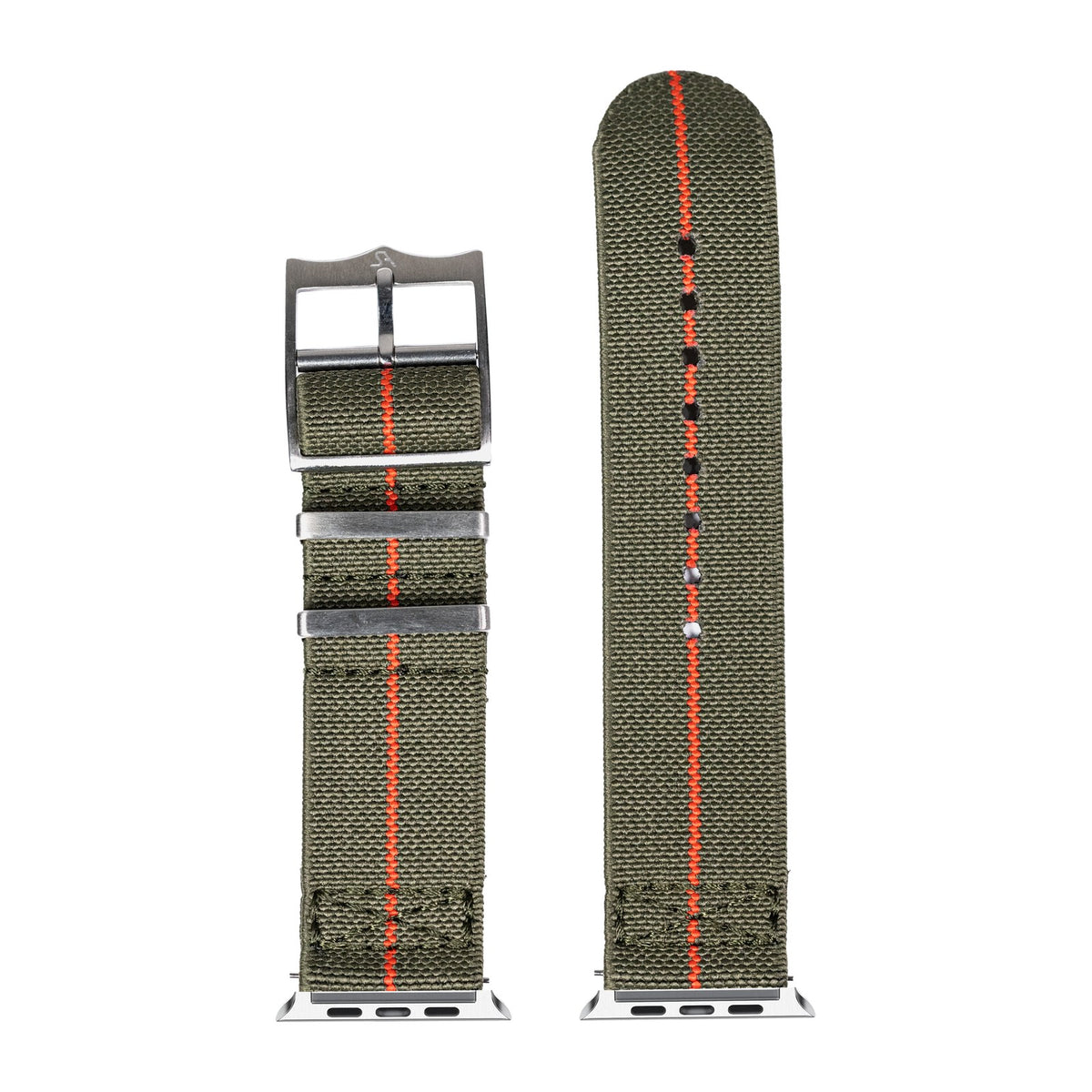 ElastoFlex - Army Green/Red Starlight with Connecters - Spring Bar Type for Apple Watch