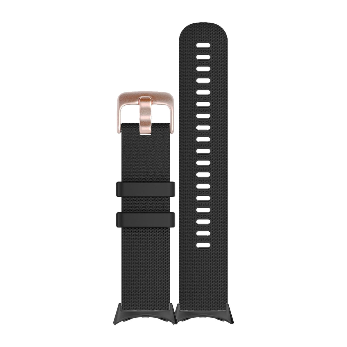 Classic Silicone Black Rose Gold Black with Google Pixel Spring Bar Adapters - Wear Any 20mm Strap! for Pixel Watch 1-5 41mm