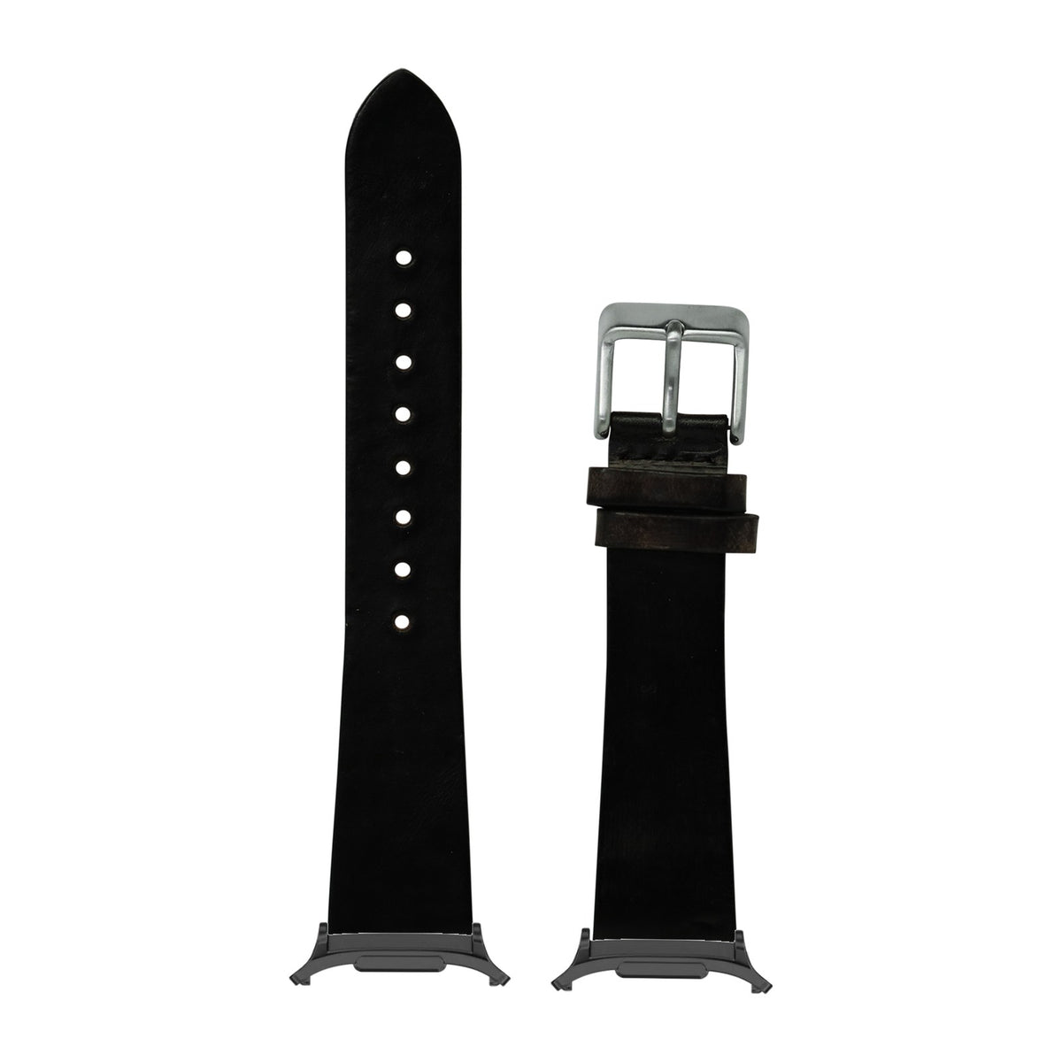 Vintage Leather - Smoked Black for the Galaxy Watch 8, 9 and Ultra with adapter fitted