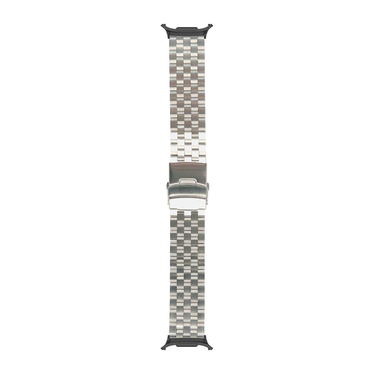 Engineer Bracelet - Folding Deployant Clasp - Silver Black with Strap Adapter for Galaxy Watch 8-9/Ultra