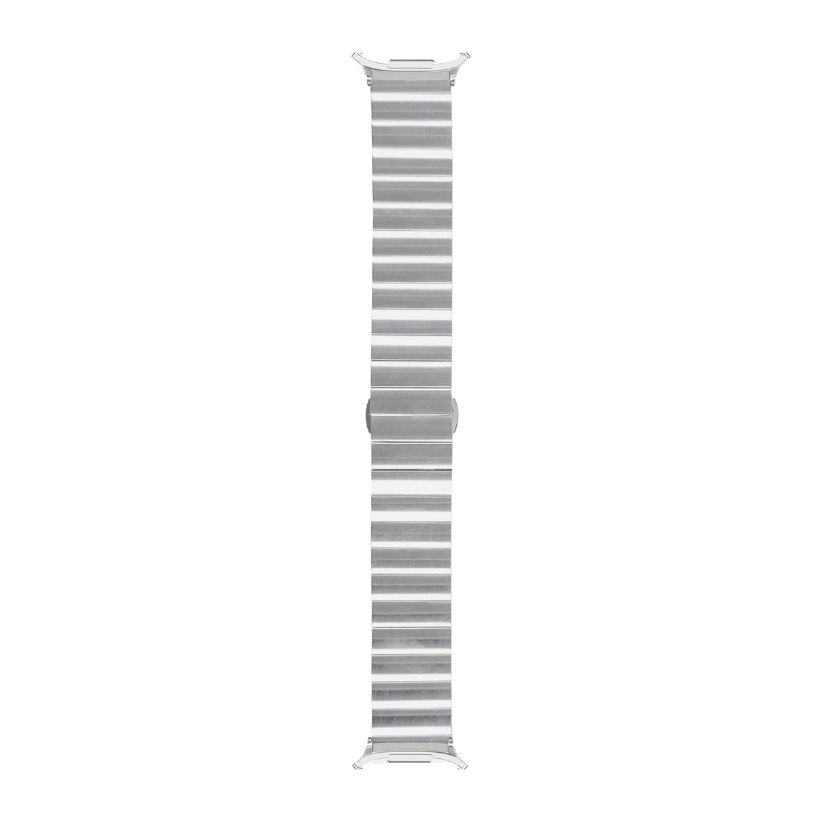 Steel Bracelet (Silver) - Deployment Clasp 3 Silver with Strap Adapter for Galaxy Watch 8-9/Ultra