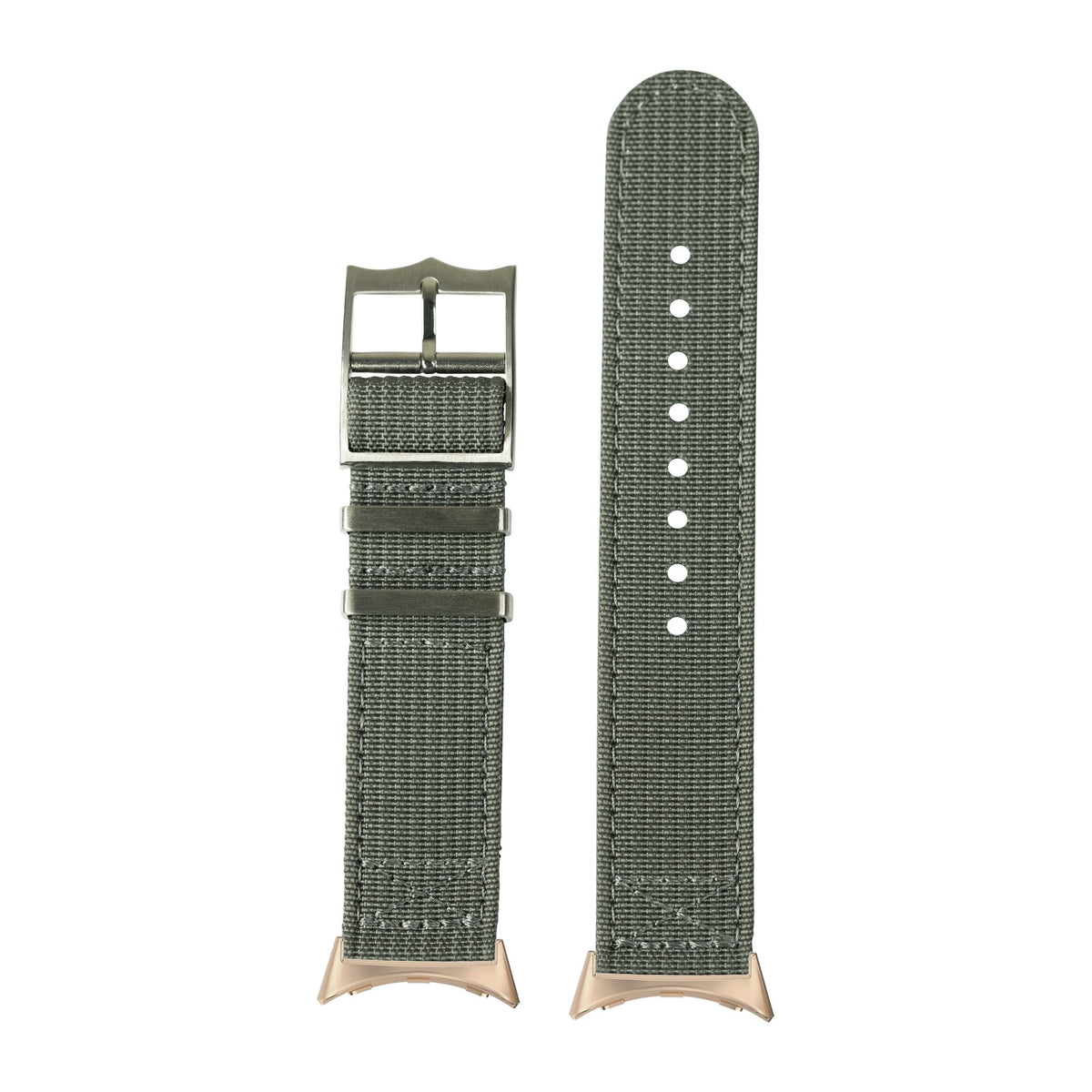 Alpha Militex - Dark Grey Rose Gold with Google Pixel Spring Bar Adapters - Wear Any 20mm Strap! for Pixel Watch 1-5 41mm