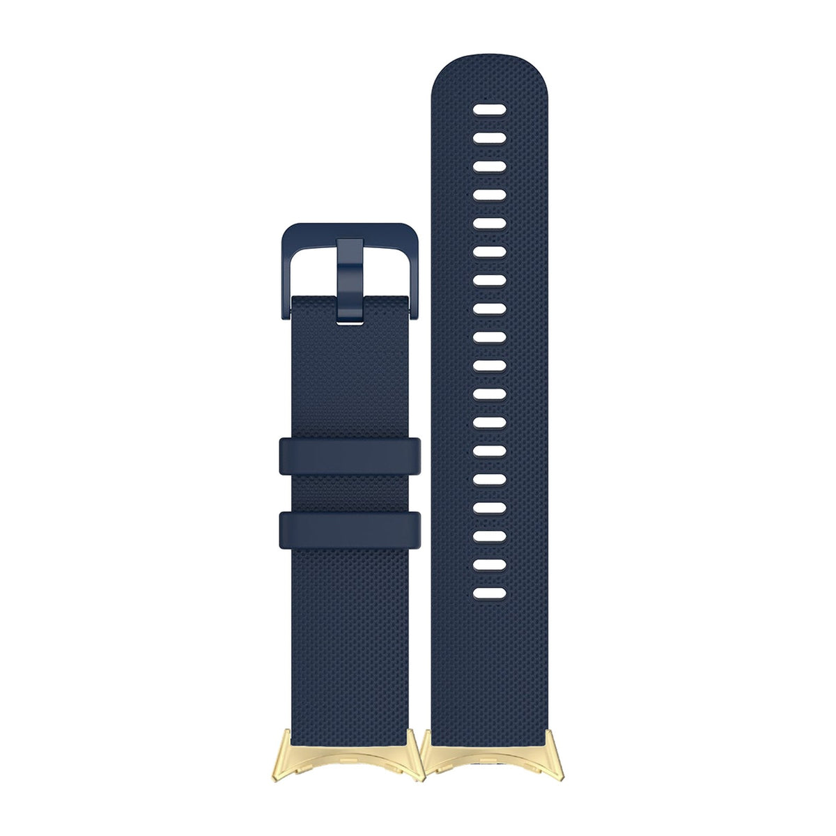 Classic Silicone Navy Blue Matching Gold with Google Pixel Spring Bar Adapters - Wear Any 20mm Strap! for Pixel Watch 1-5 41mm