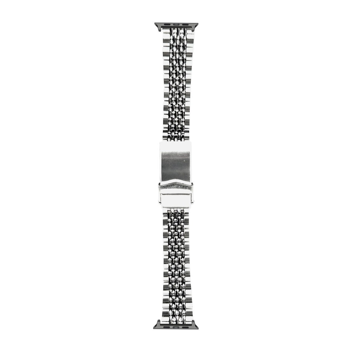 Goma BOR Steel Bracelet Black with V-Clasp with Connecters - Spring Bar Type for Apple Watch