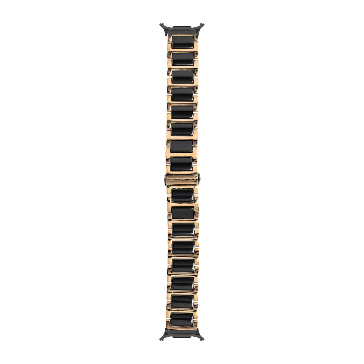 Ceramic Bracelet - Rose Gold / Black Black with Strap Adapter for Galaxy Watch 8-9/Ultra