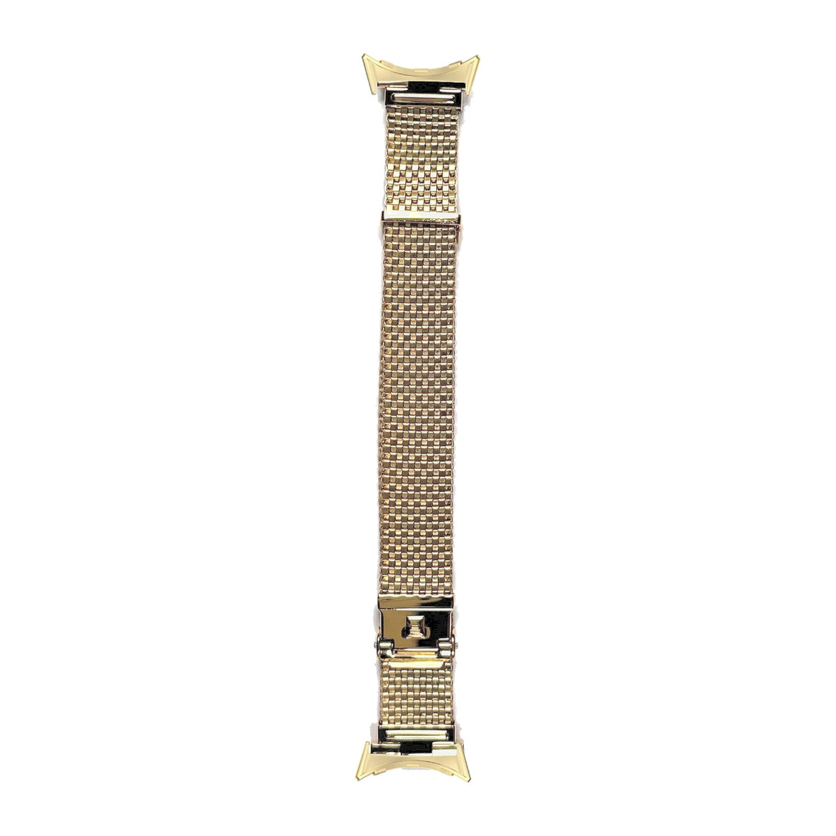 Gold Plated Komfit "JB" Mesh Watch Bracelet Gold with Straight Ends with Google Pixel Spring Bar Adapters - Wear Any 20mm Strap! for Pixel Watch 1-5 41mm