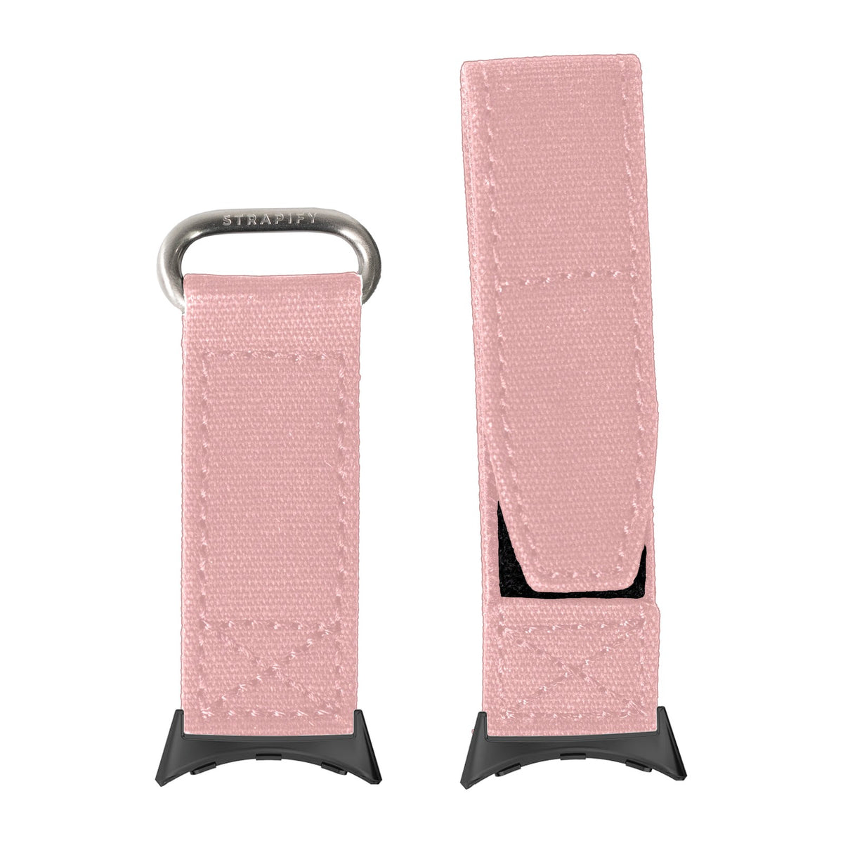 Military Velcro - Pink Black with Google Pixel Spring Bar Adapters - Wear Any 20mm Strap! for Pixel Watch 3-5 45mm