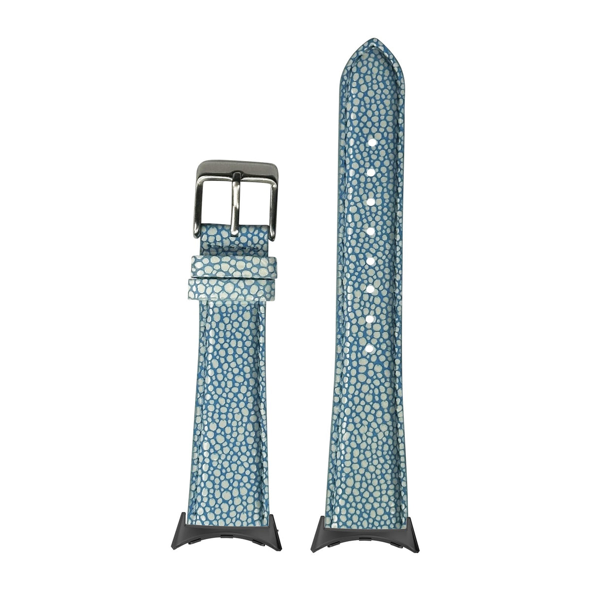 Faux Stingray - Blue with Google Pixel Spring Bar Adapters - Wear Any 20mm Strap! for Pixel Watch 1-5 41mm