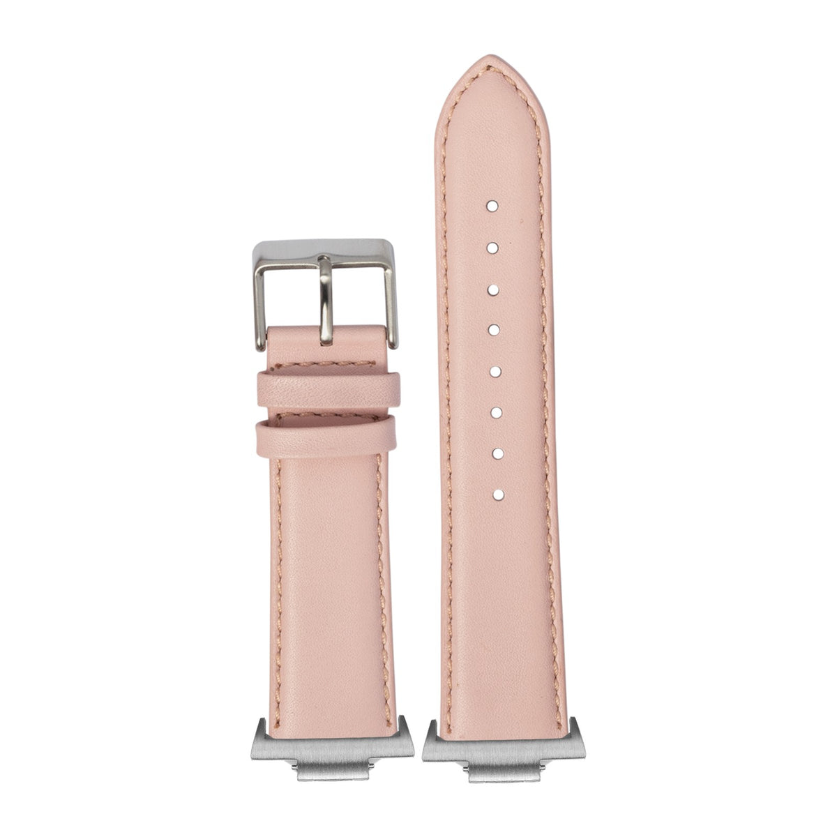 Padded Leather - Pink Silver with Strap Adapter for Tissot PRX 40