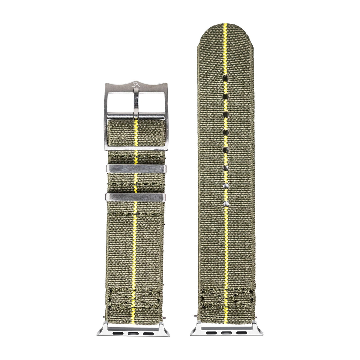 ElastoFlex - Green/Yellow Silver with Connecters - Spring Bar Type for Apple Watch