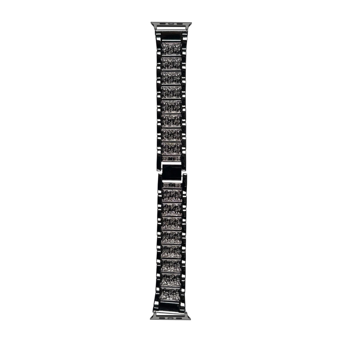 Zirconia Shimmer Bracelet Black Black with Connecters - Spring Bar Type for Apple Watch