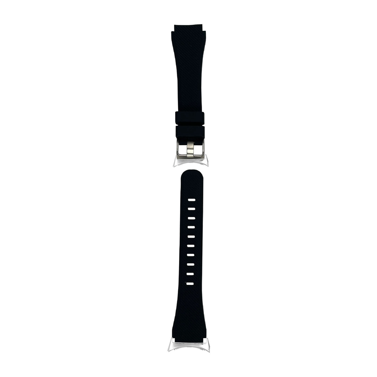 Flexi Silicone Black Silver with Google Pixel Spring Bar Adapters - Wear Any 20mm Strap! for Pixel Watch 1-5 41mm