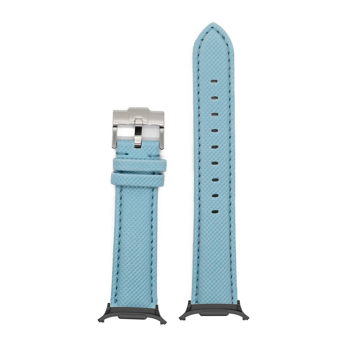 Sailcloth - Sky Blue for the Galaxy Watch 8, 9 and Ultra with adapter fitted