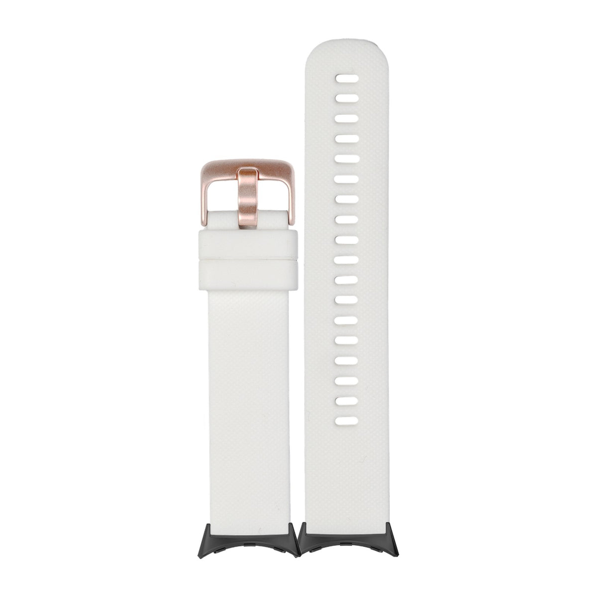 Classic Silicone White Rose Gold Black with Google Pixel Spring Bar Adapters - Wear Any 20mm Strap! for Pixel Watch 1-5 41mm